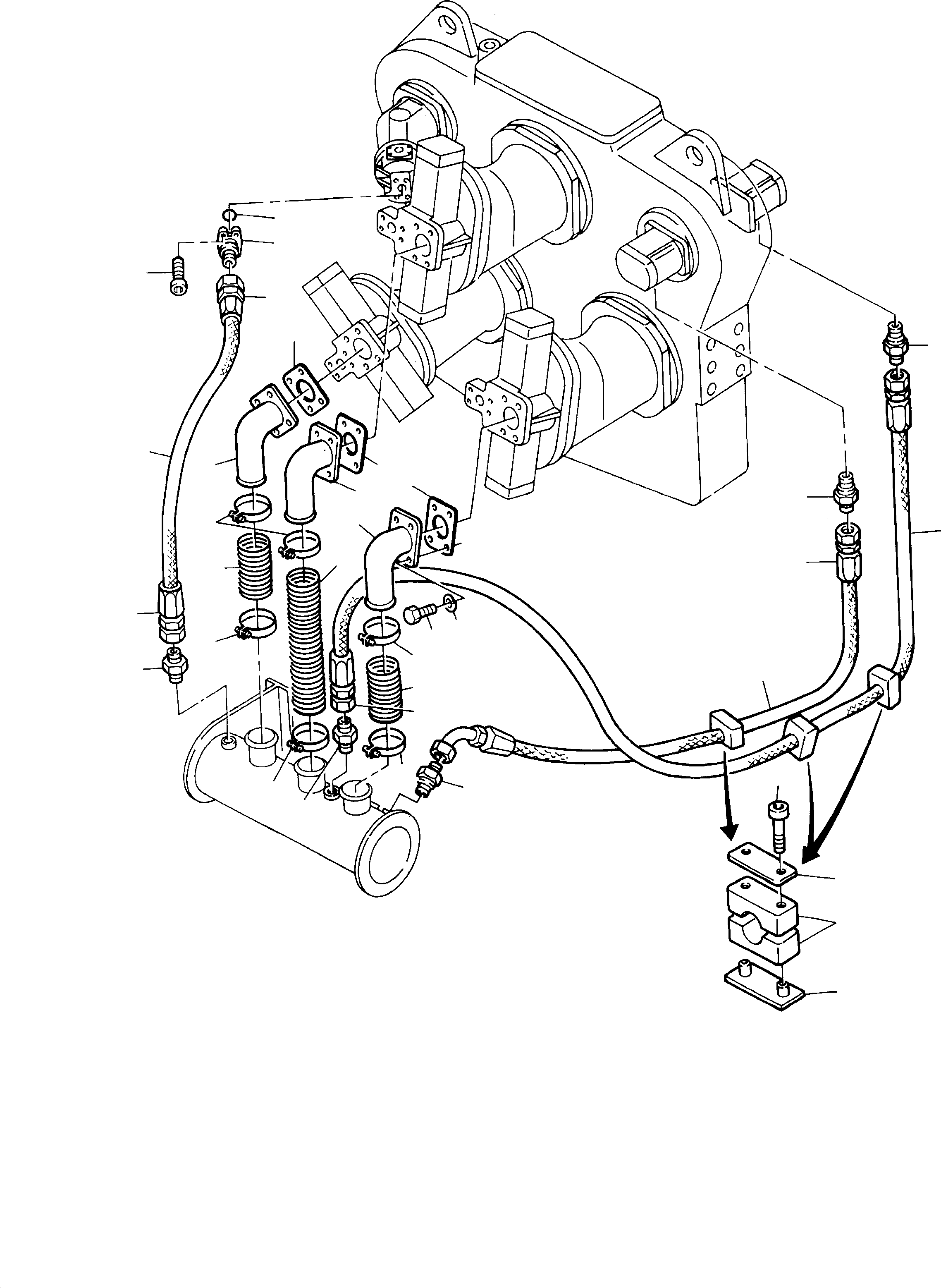 Komatsu parts book diagram for H135S S/N 61064: SUCTION LINES
