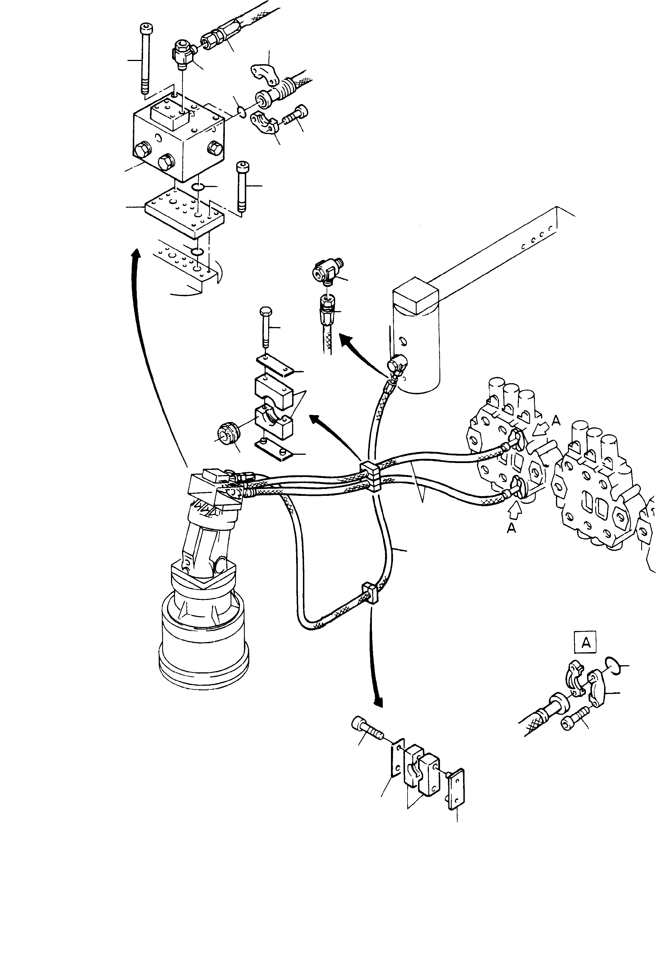 Komatsu parts book diagram for H135S S/N 61064: CONTROL BLOCKS - SLEWGEAR