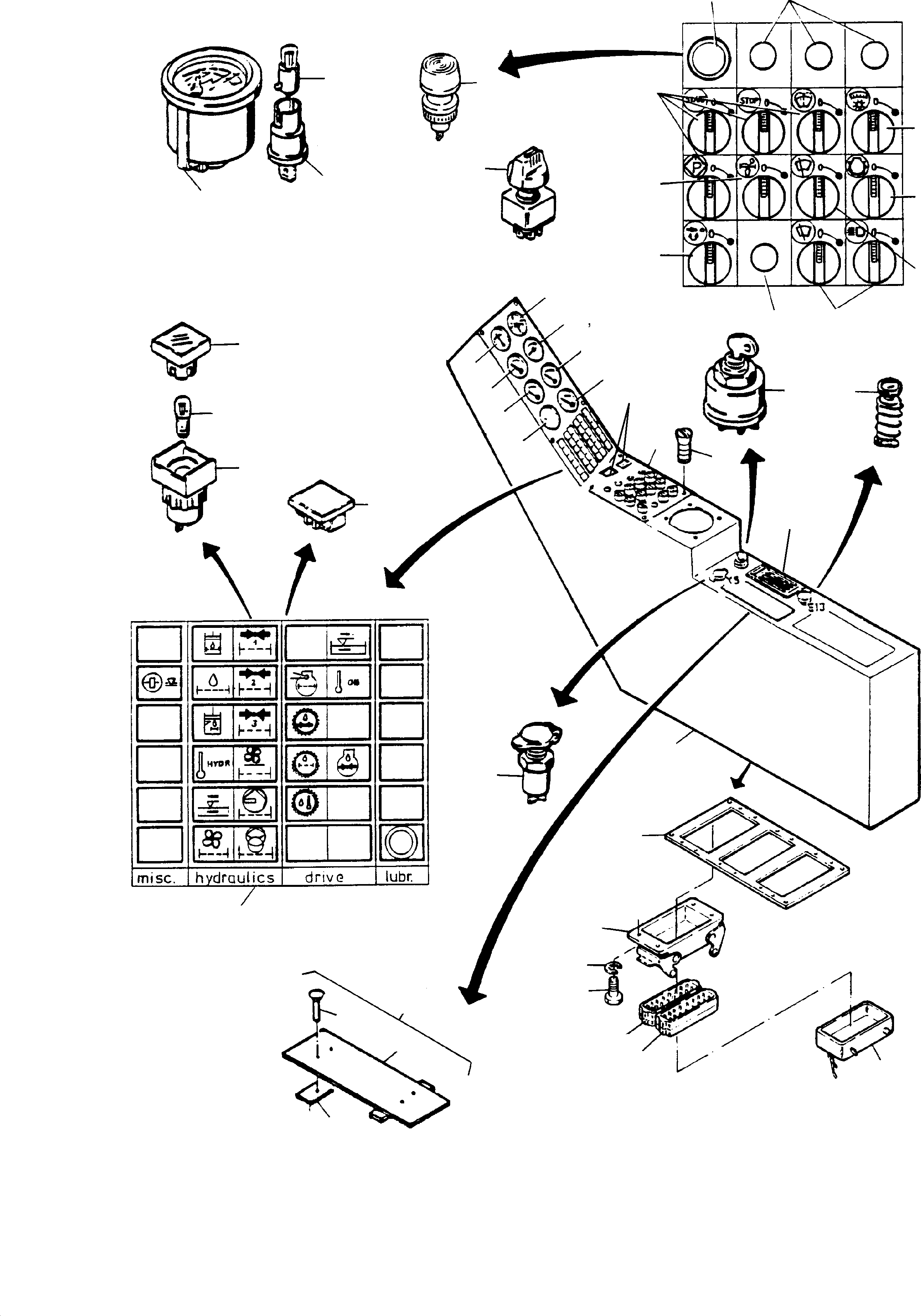 Komatsu parts book diagram for H135S S/N 61064: OPERATION PANEL