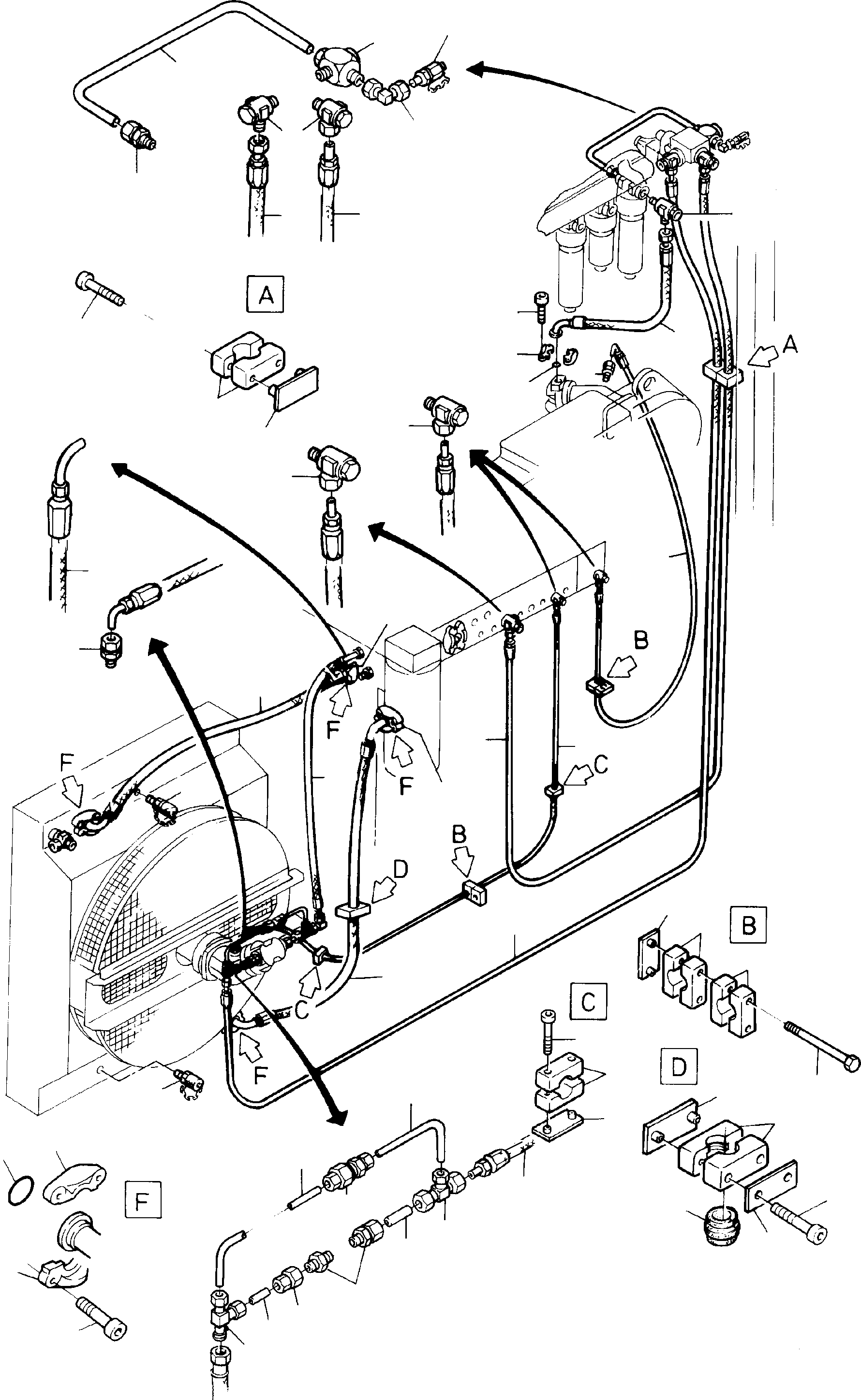 Komatsu parts book diagram for H135S S/N 61064: HYDR. OIL COOLER