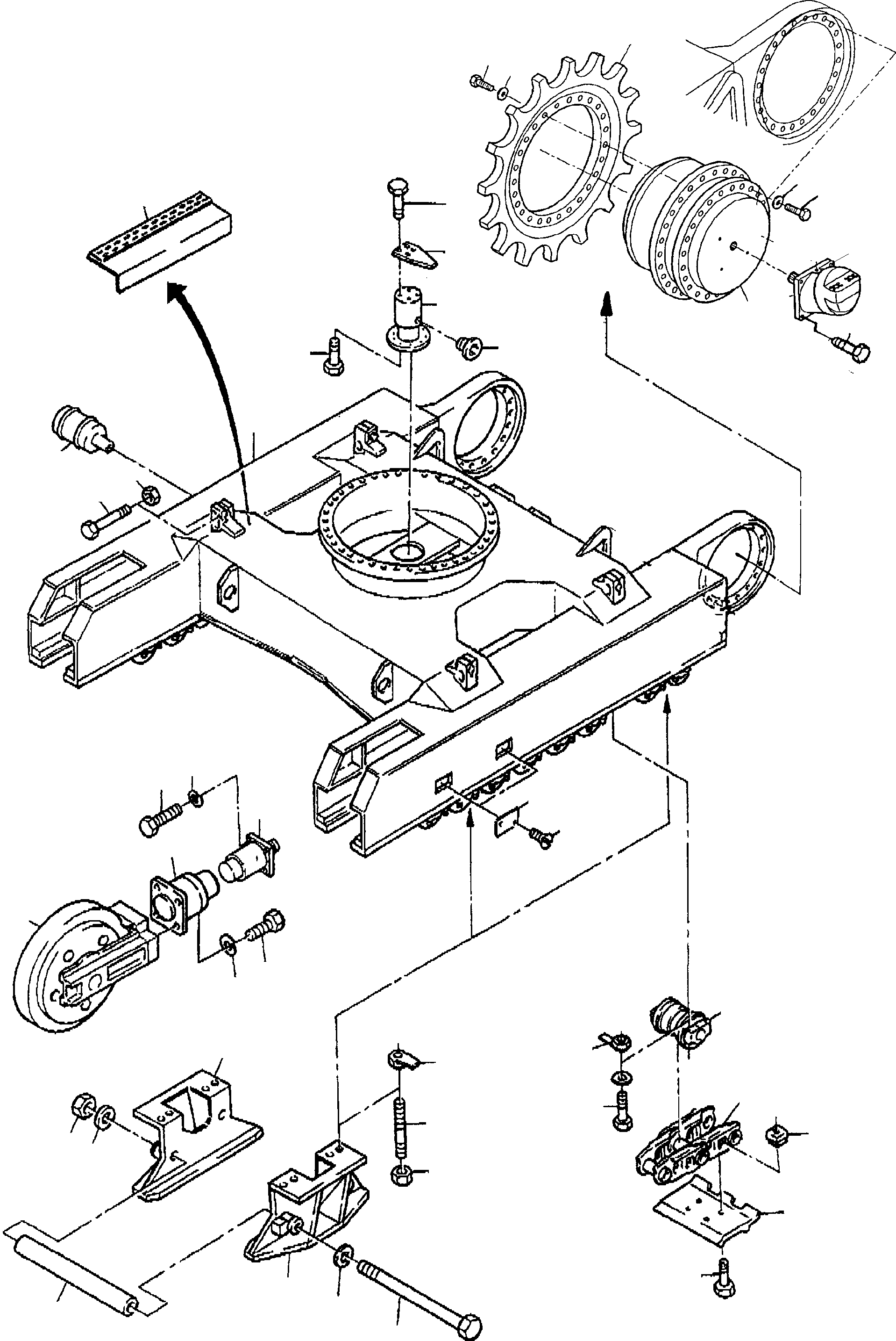 Komatsu parts book diagram for H135S S/N 61064: UNDERCARRIAGE