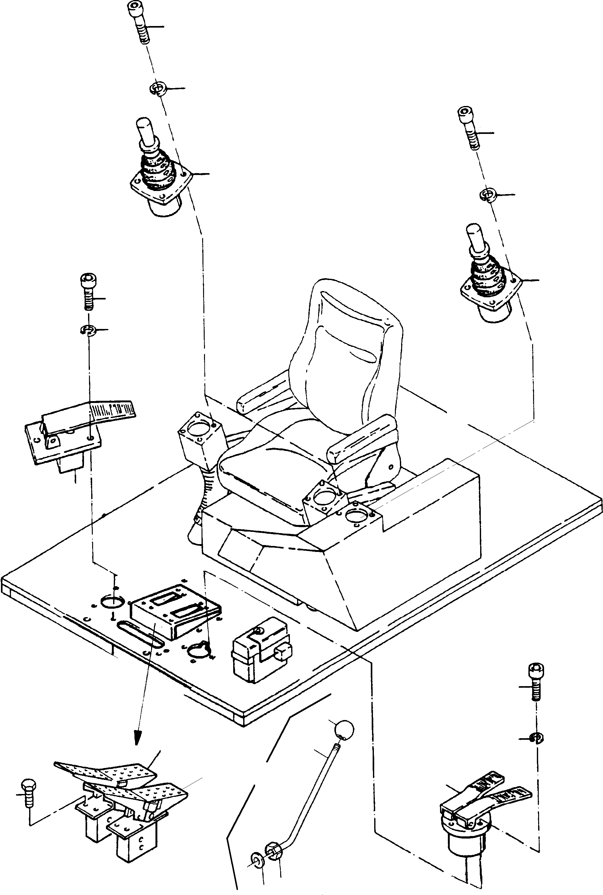 Komatsu parts book diagram for H135S S/N 61064: PILOT CONTROL ARR.