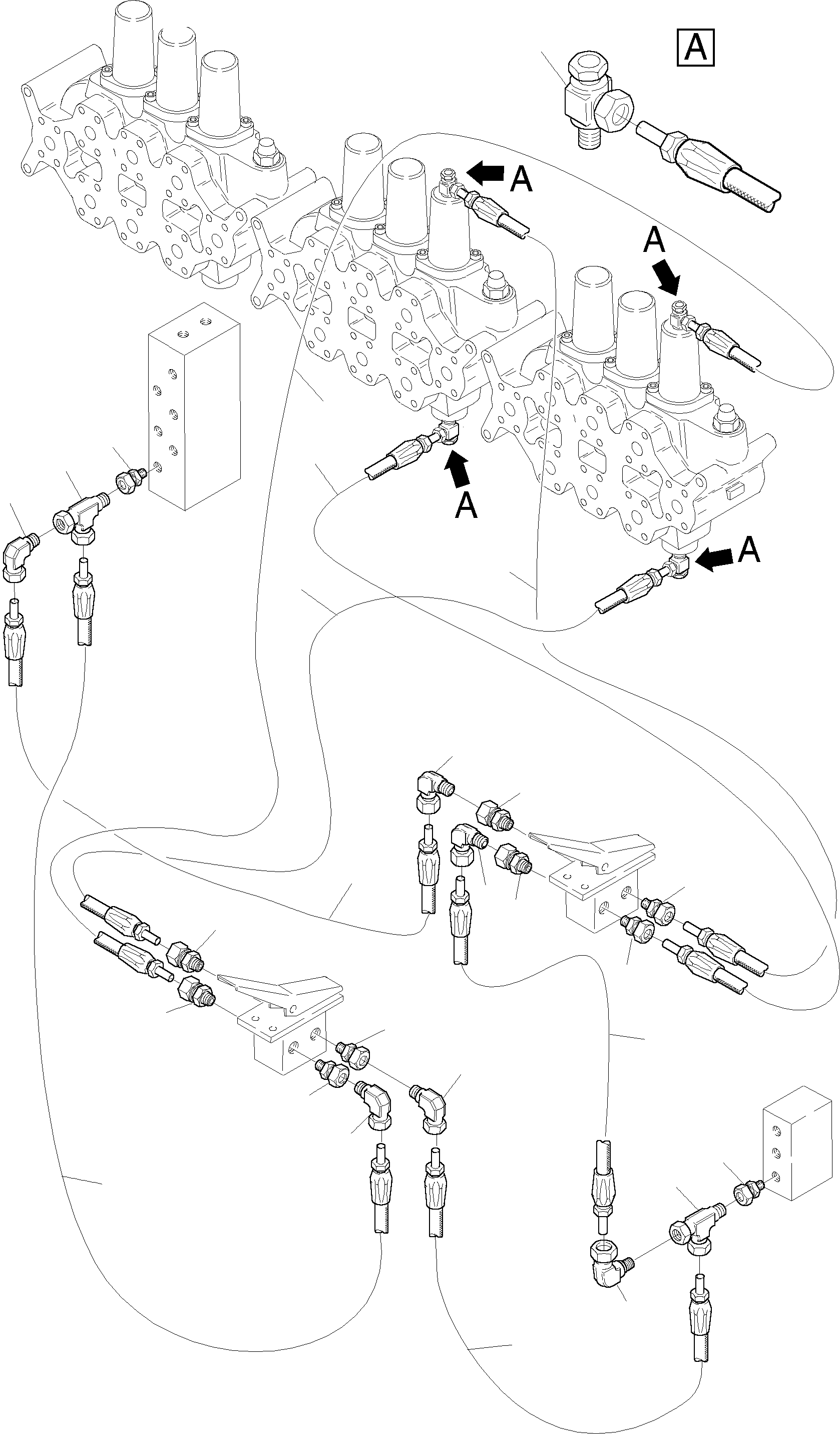 Komatsu parts book diagram for H135S S/N 61064: HYDR. CONTROL - TRAVELPEDALS