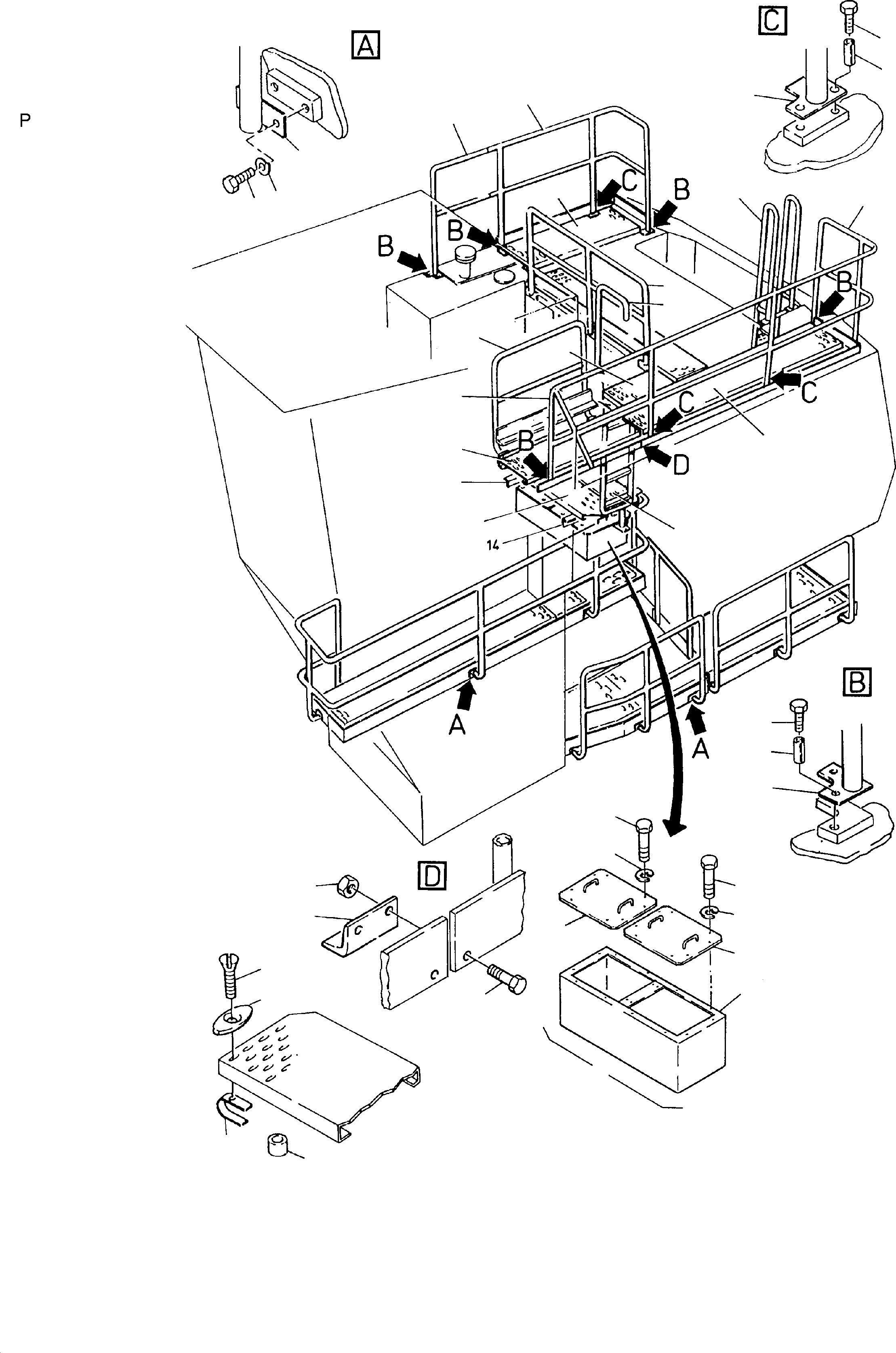 Excavators Mining Komatsu / H135S S/N 61064(g61064) / Rails and Gratings(116-1980b : 116-1980b)