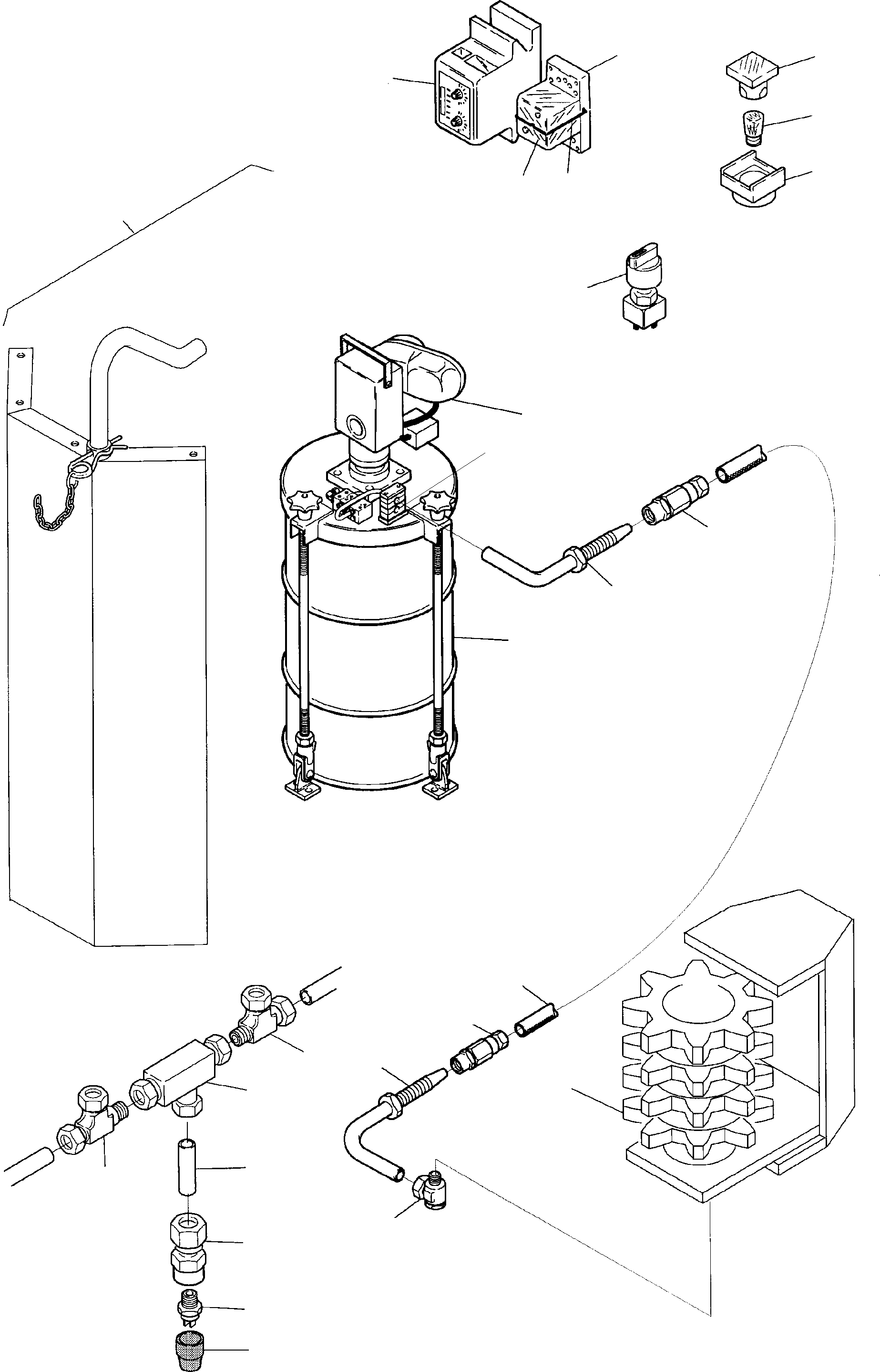 Komatsu parts book diagram for H135S S/N 61064: GEAR GREASING BY PINION