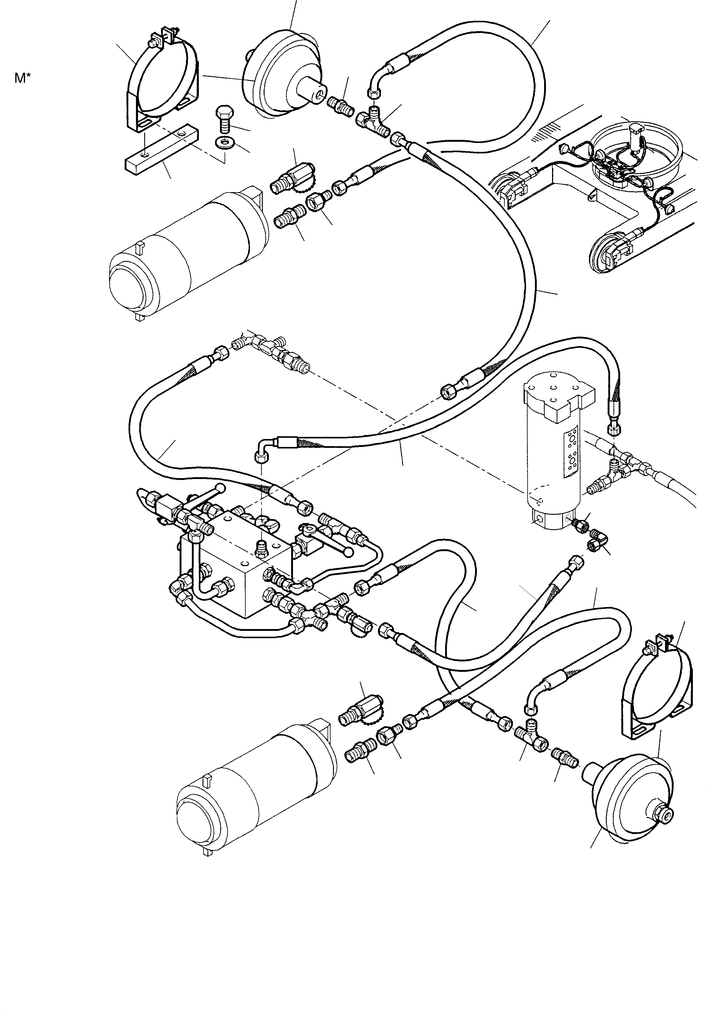 Excavators Mining Komatsu / PC 1400-1 61 072 04.12.2001(g61072) / Hydr. Lines Track Adjuster(116-3121 : 116-3121)