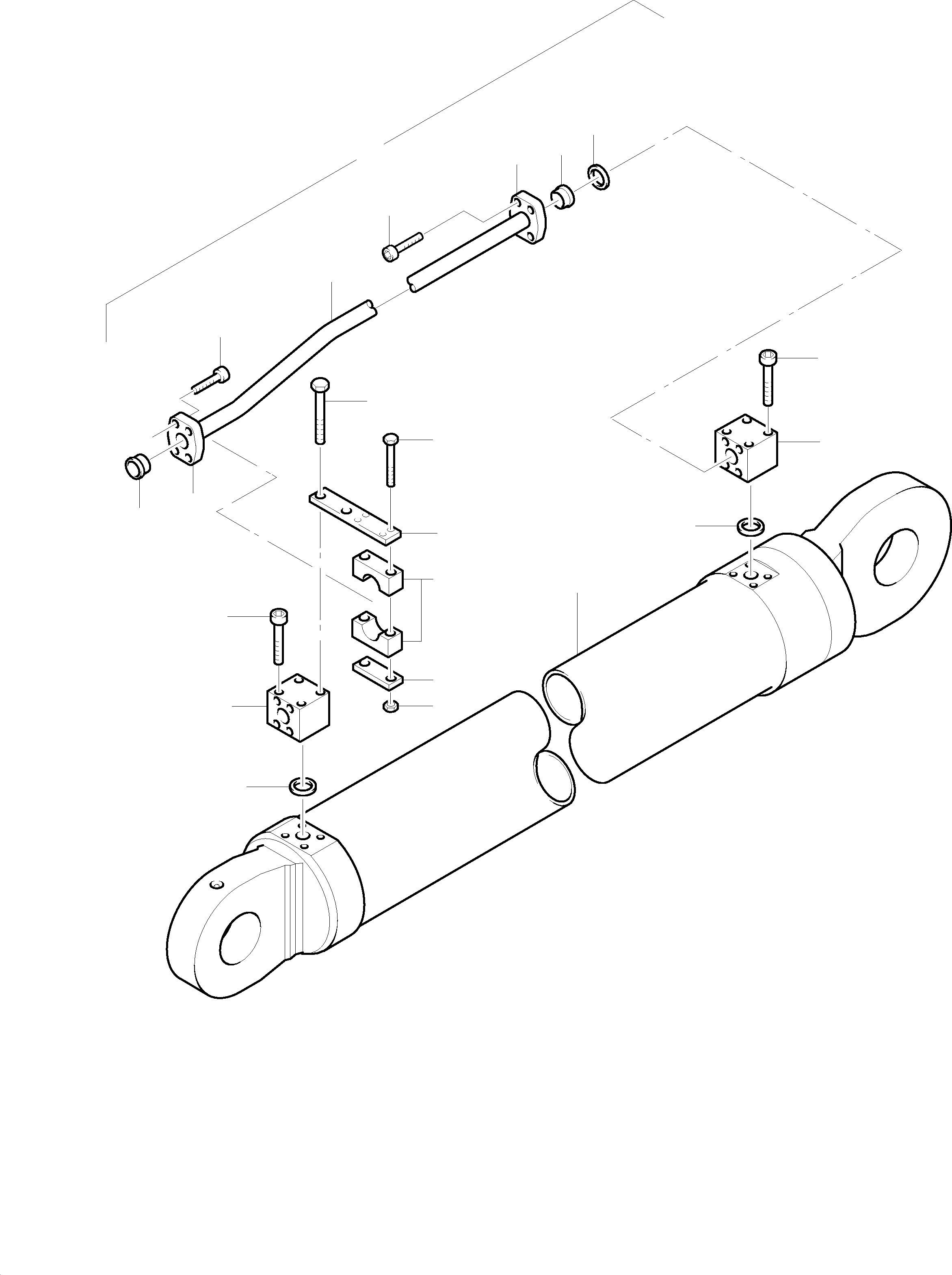 Excavators Mining Komatsu / PC 1400-1 61 072 04.12.2001(g61072) / Stick Cylinder with Piping(116-4136c : 116-4136c)