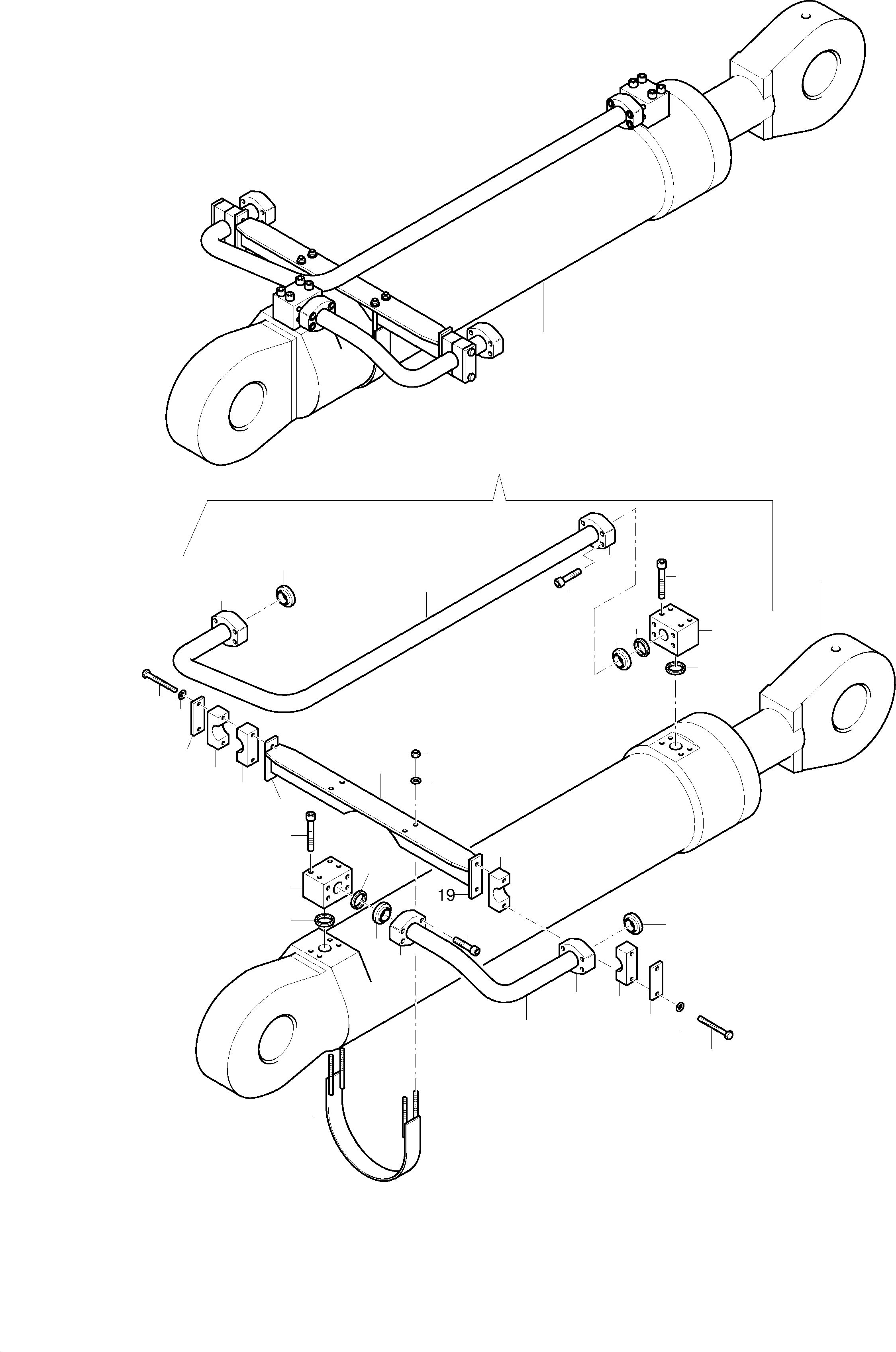 Excavators Mining Komatsu / PC 1400-1 61 072 04.12.2001(g61072) / Pipes - Bucket Cylinder(116-4236b : 116-4236b)