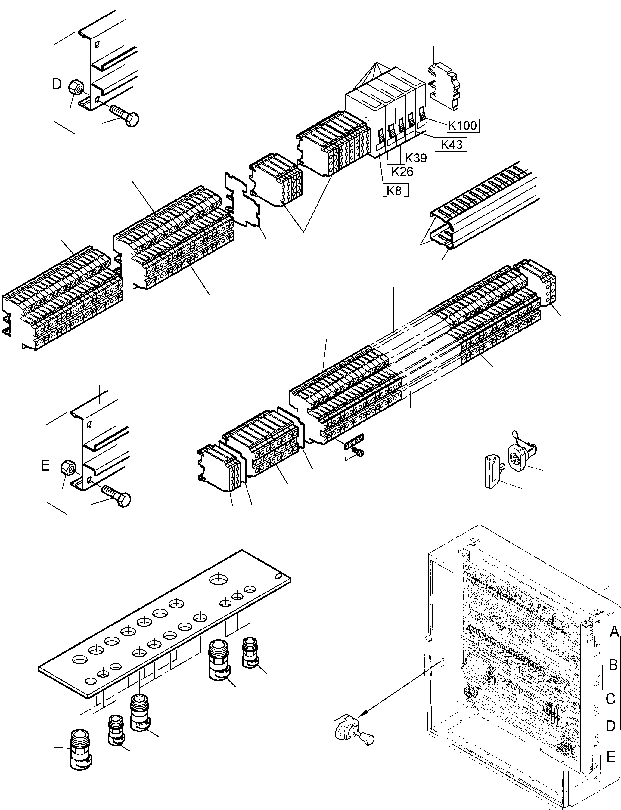 Excavators Mining Komatsu / PC 1400-1 61 072 04.12.2001(g61072) / Main Switch Box in Cabin Support(116-2115k : 116-2115k)