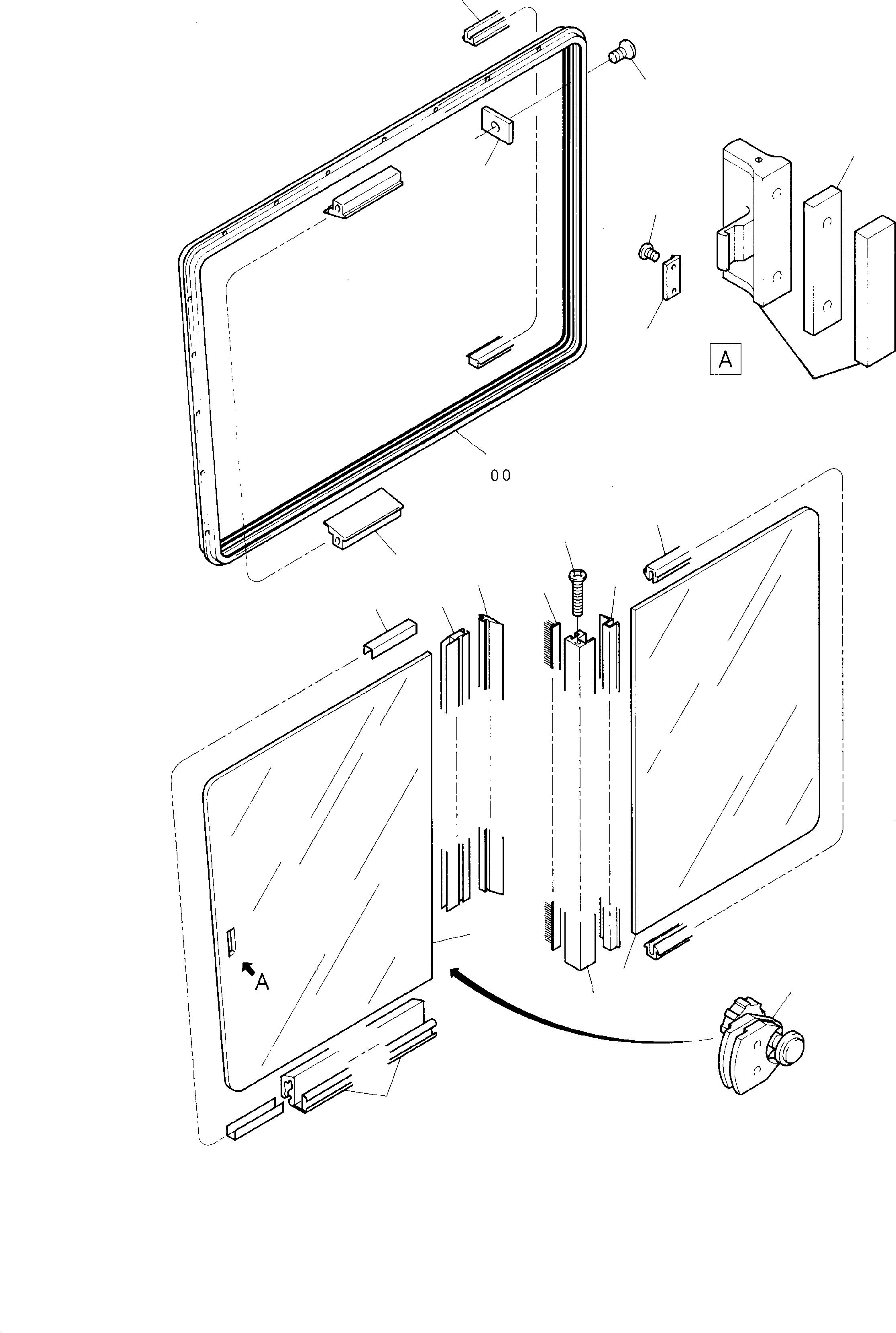 Excavators Mining Komatsu / H285S S/N 78083(g78083) / Sliding window(090-0876 : 090-0876)
