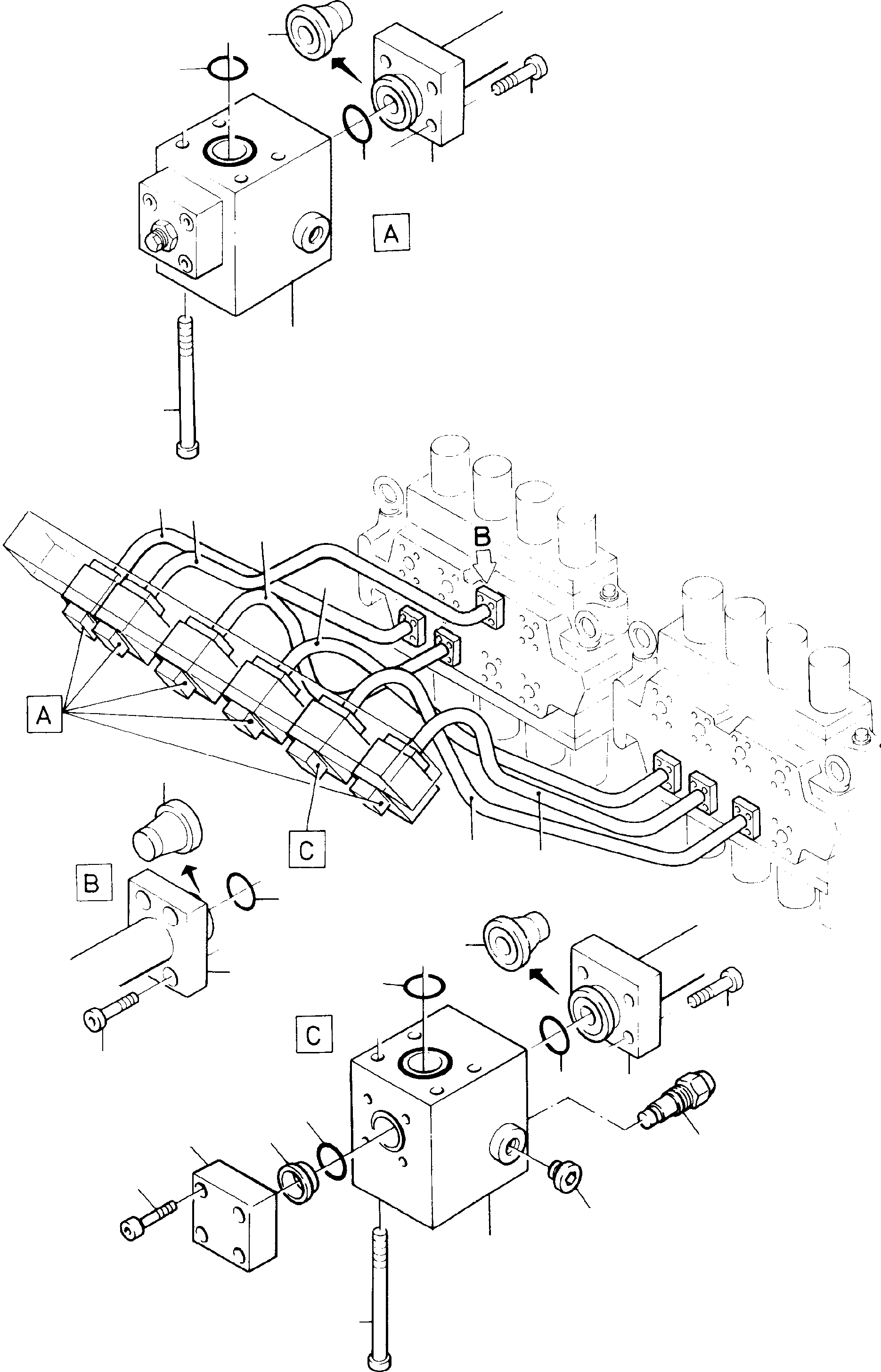 Excavators Mining Komatsu / H285S S/N 78083(g78083) / Pipes Assy., Main Control Blocks - Throttle Check Valve(114-1846-2 : 114-1846-2)