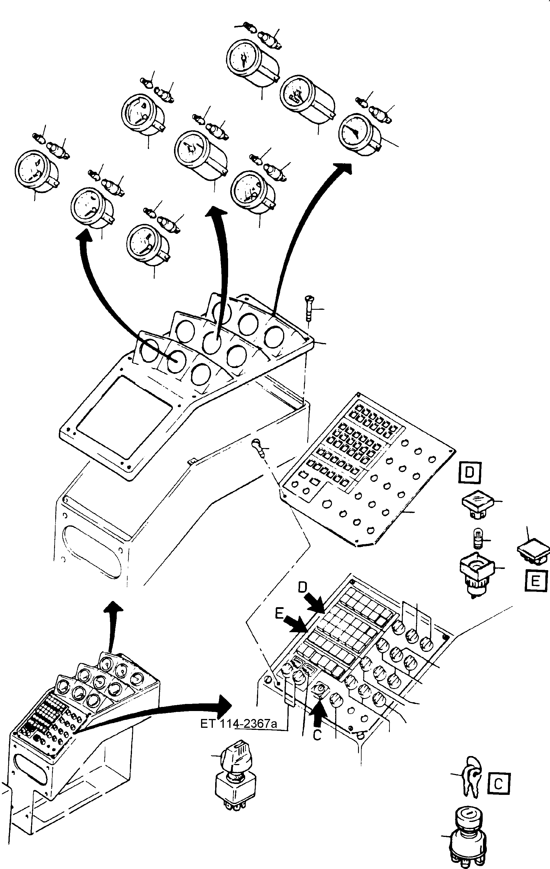 Excavators Mining Komatsu / H285S S/N 78083(g78083) / Operation Panel(114-1920c : 114-1920c)