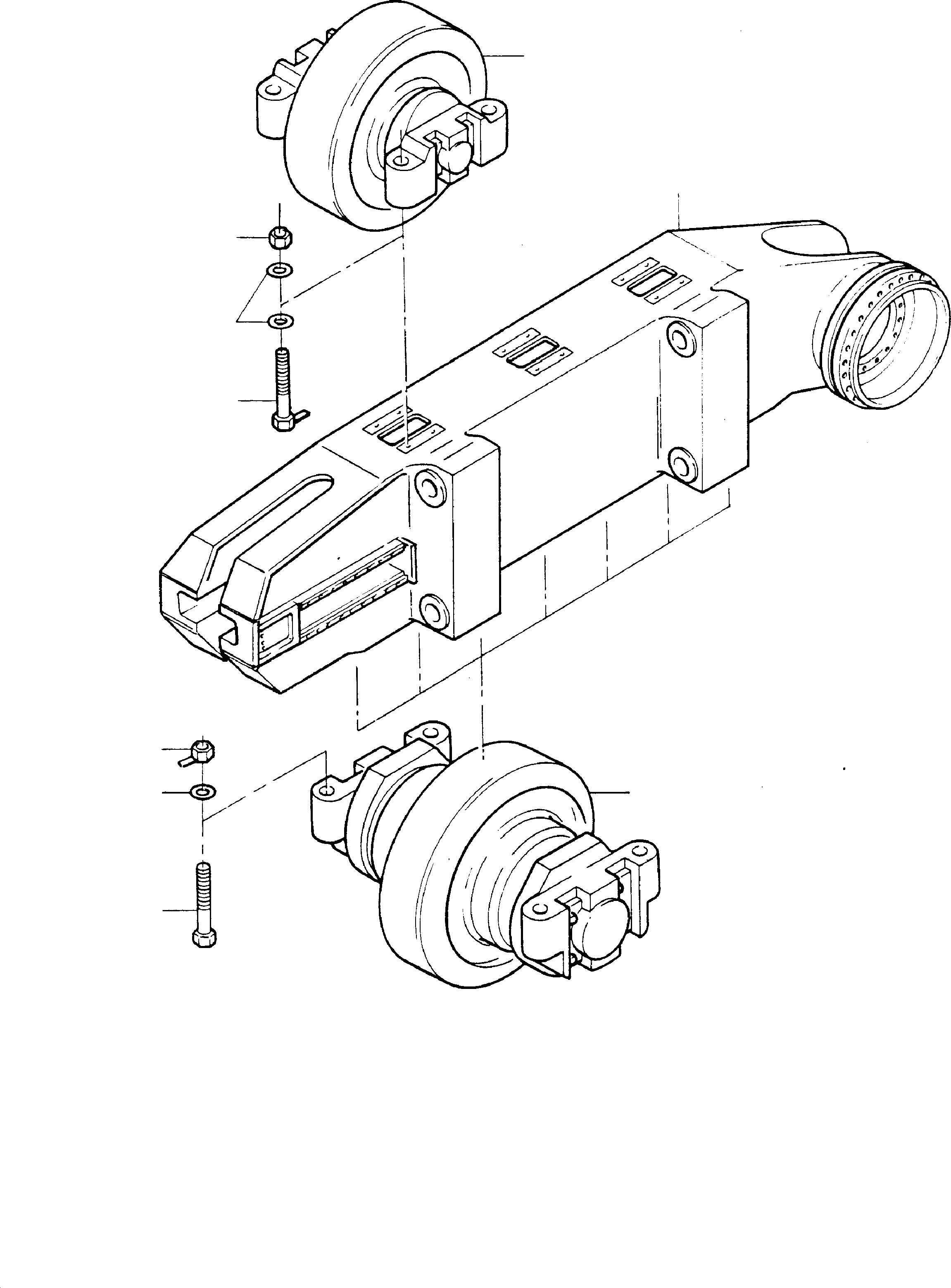 Excavators Mining Komatsu / H285S S/N 78083(g78083) / Track Frame R.H. and L.H., Bottom- and Top Roller(114-3130b : 114-3130b)