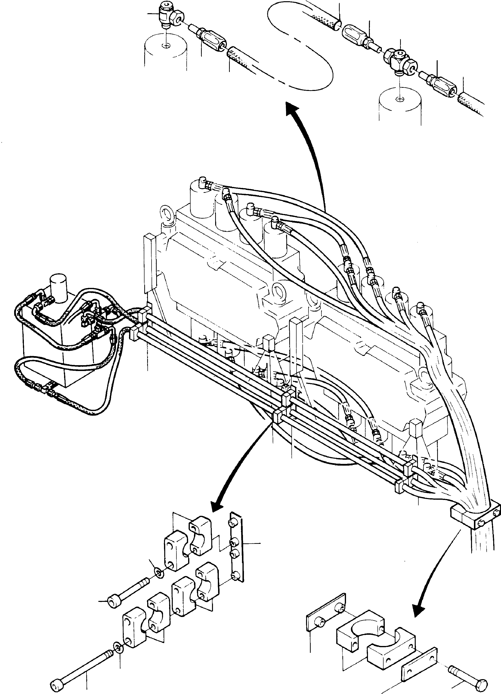 Komatsu parts book diagram for H285 S/N 78099: HYDRAULIC PILOT CONTROL, CONTROL LINES