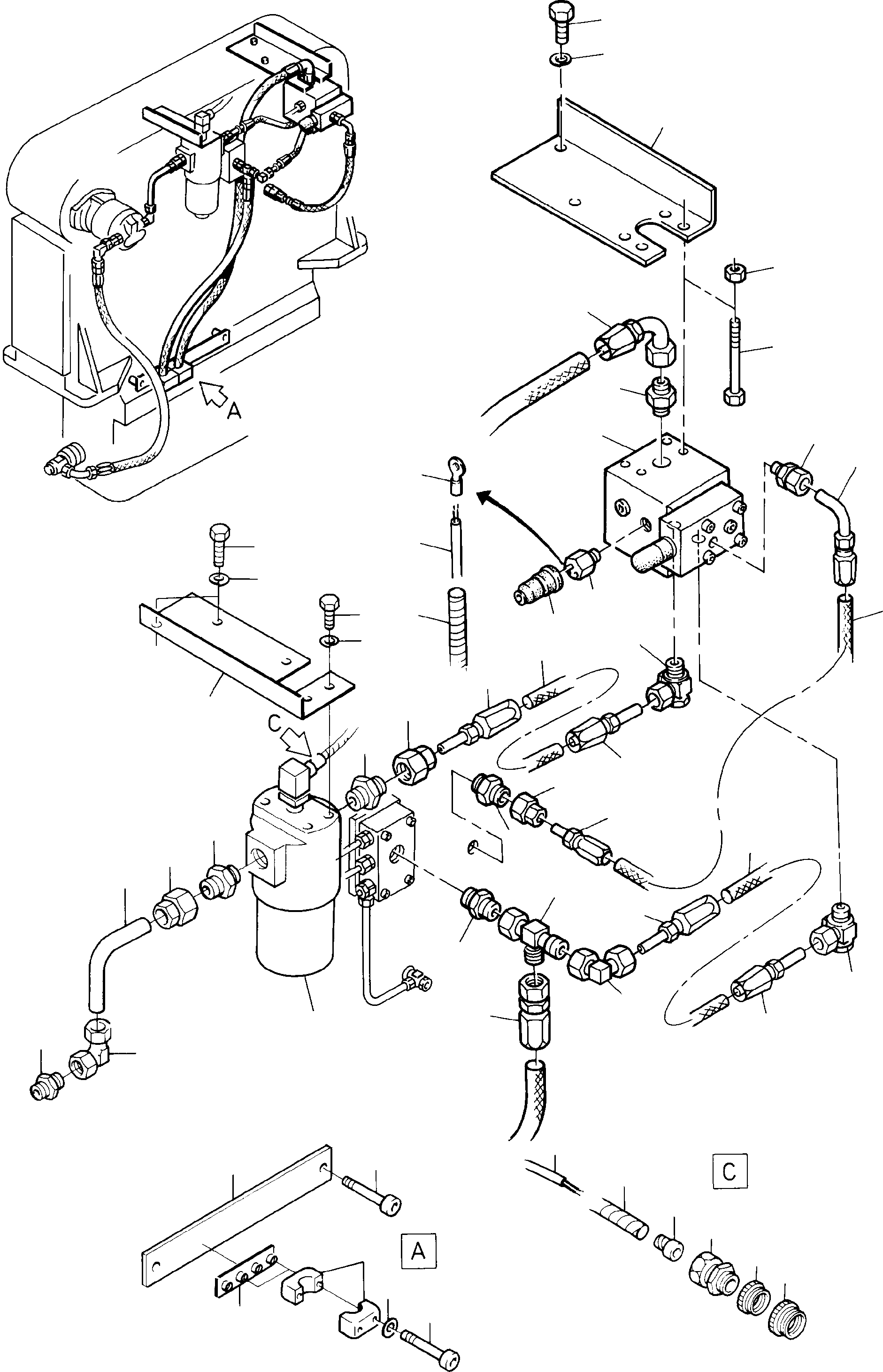 Komatsu parts book diagram for H285 S/N 78099: LUBE LINES - PUMP DISTRIBUTOR GEAR