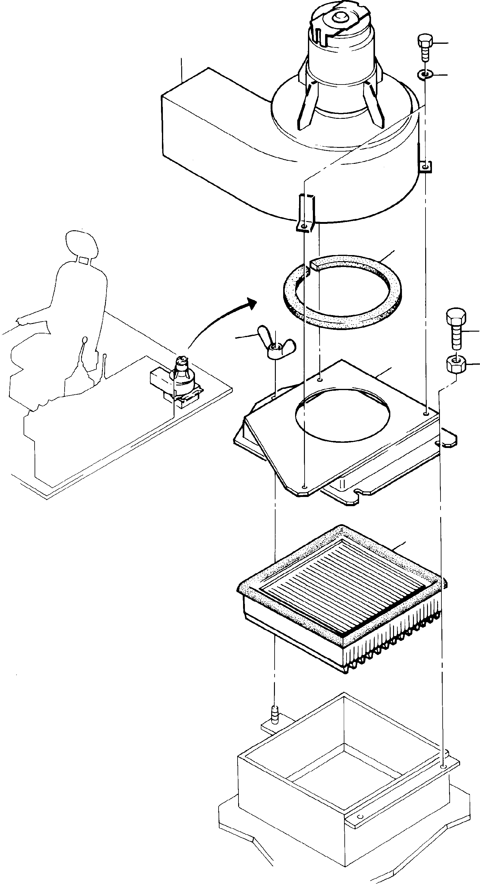 Komatsu parts book diagram for H285 S/N 78099: CABIN SUPERCHARGER