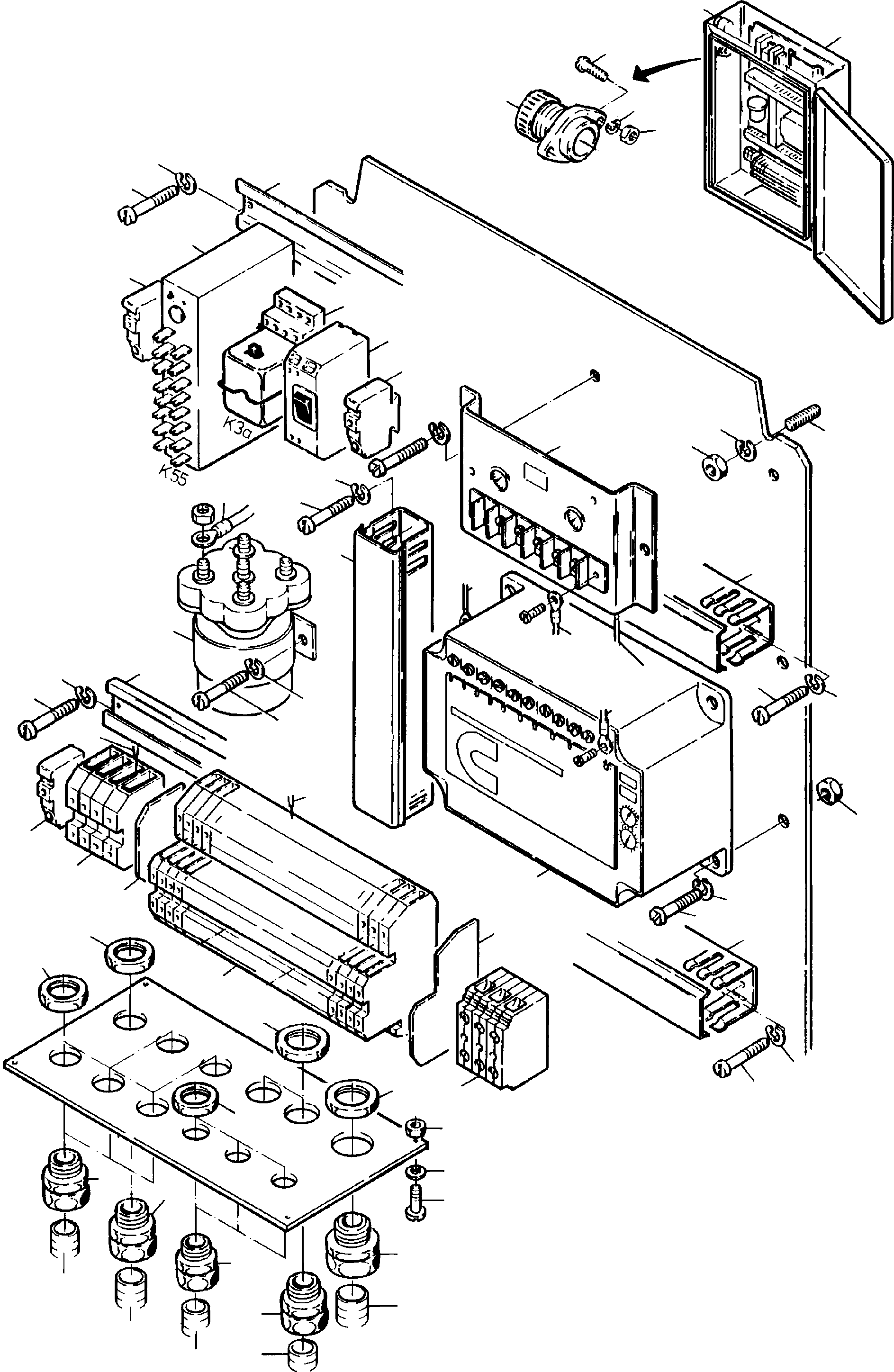 Komatsu parts book diagram for H285 S/N 78099: ENGINE SWITCH BOX