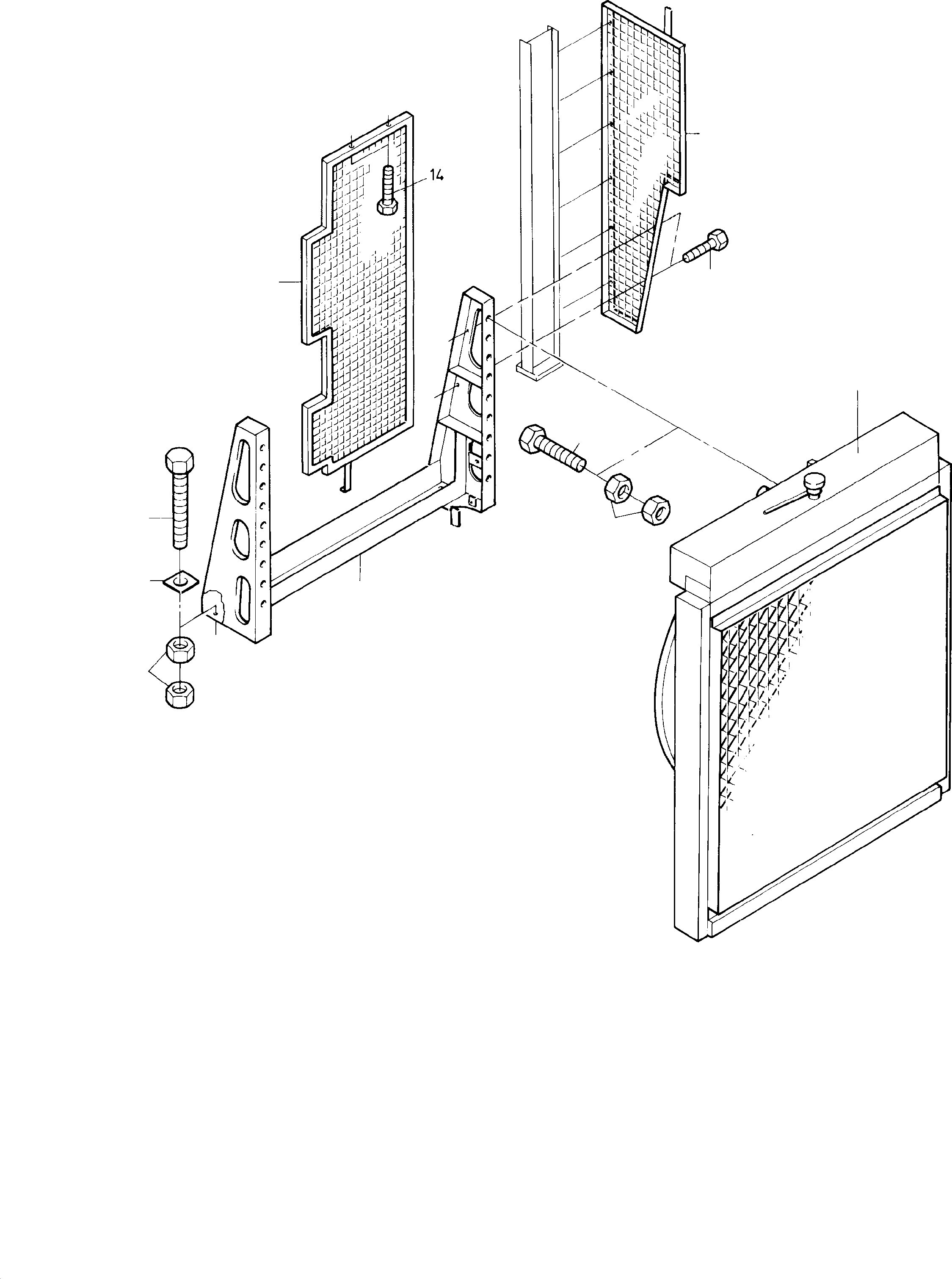 Komatsu parts book diagram for H285 S/N 78099: RADIATOR ARRANGEMENT