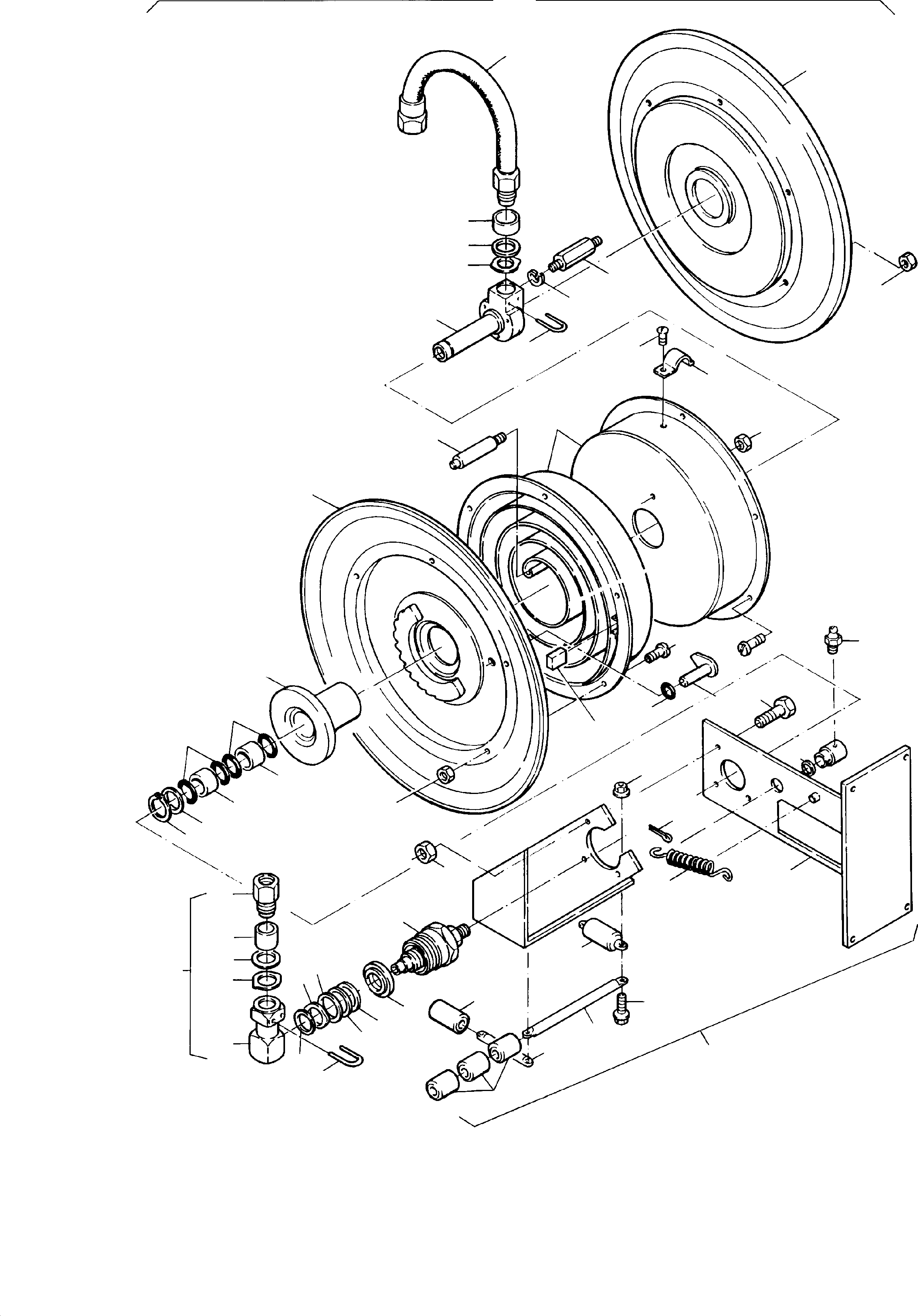 Komatsu parts book diagram for H285 S/N 78099: HOSE REEL