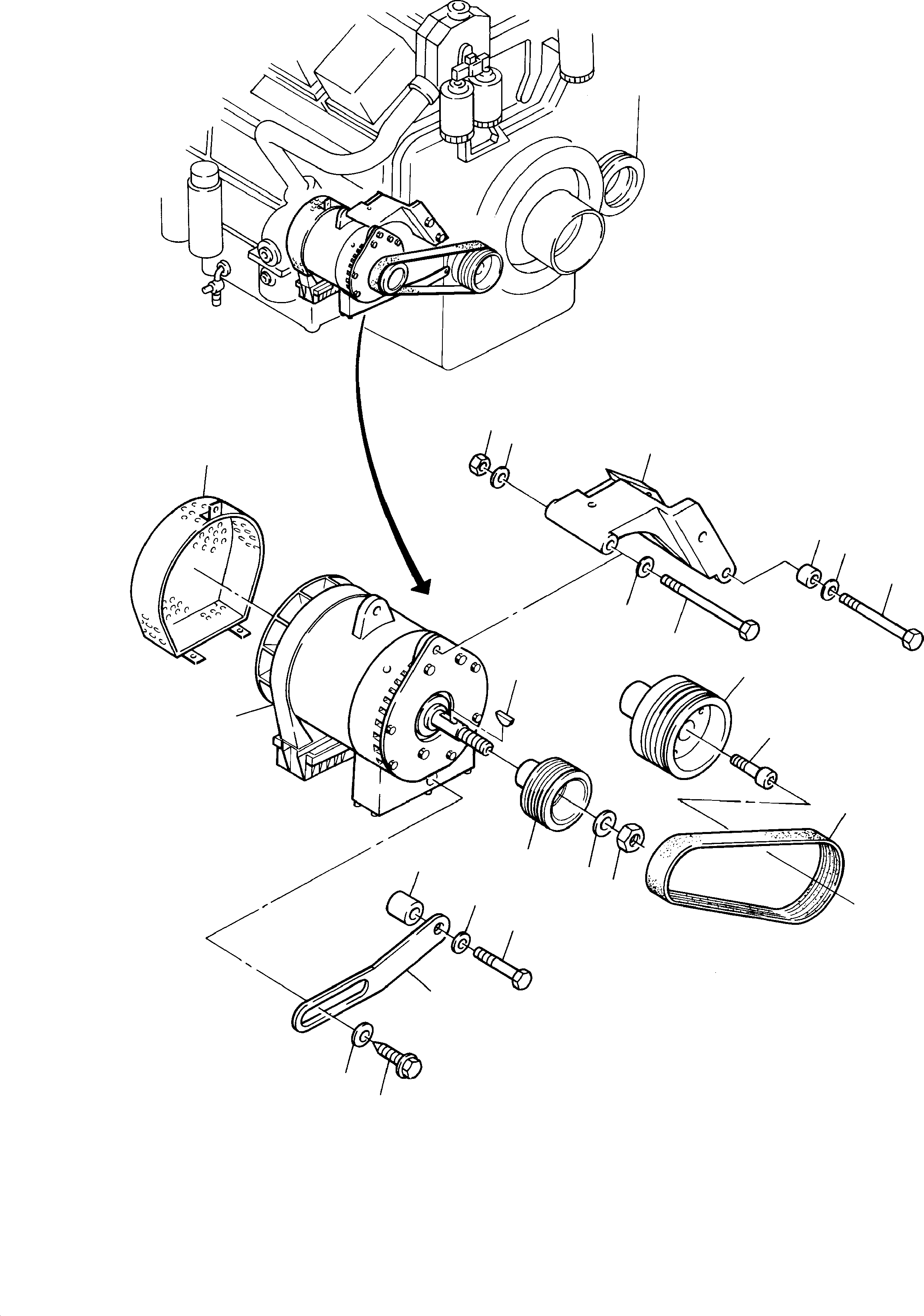 Komatsu parts book diagram for H285 S/N 78099: GENERATOR ARR.