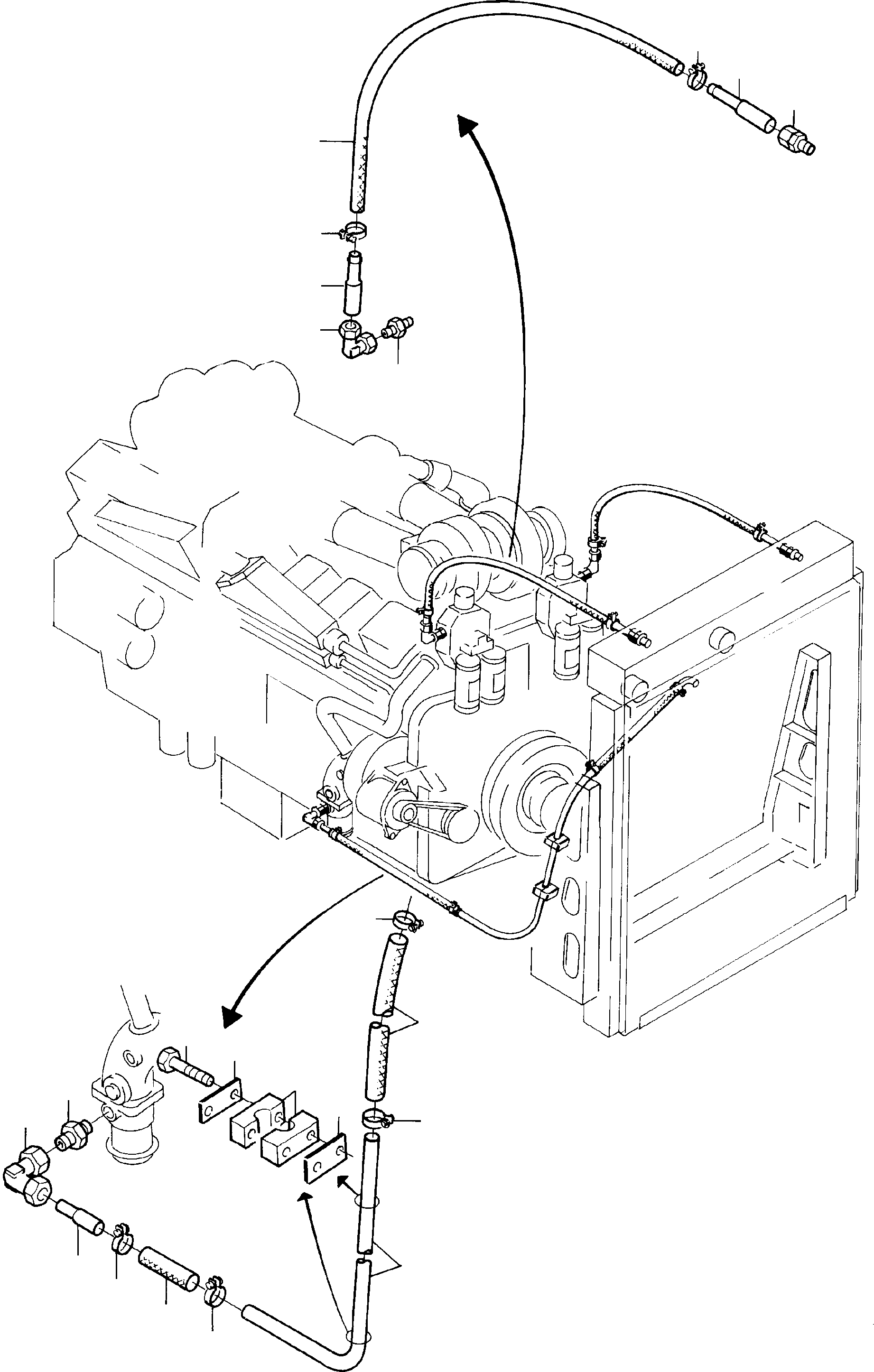 Komatsu parts book diagram for H285 S/N 78099: COOLANT LINES