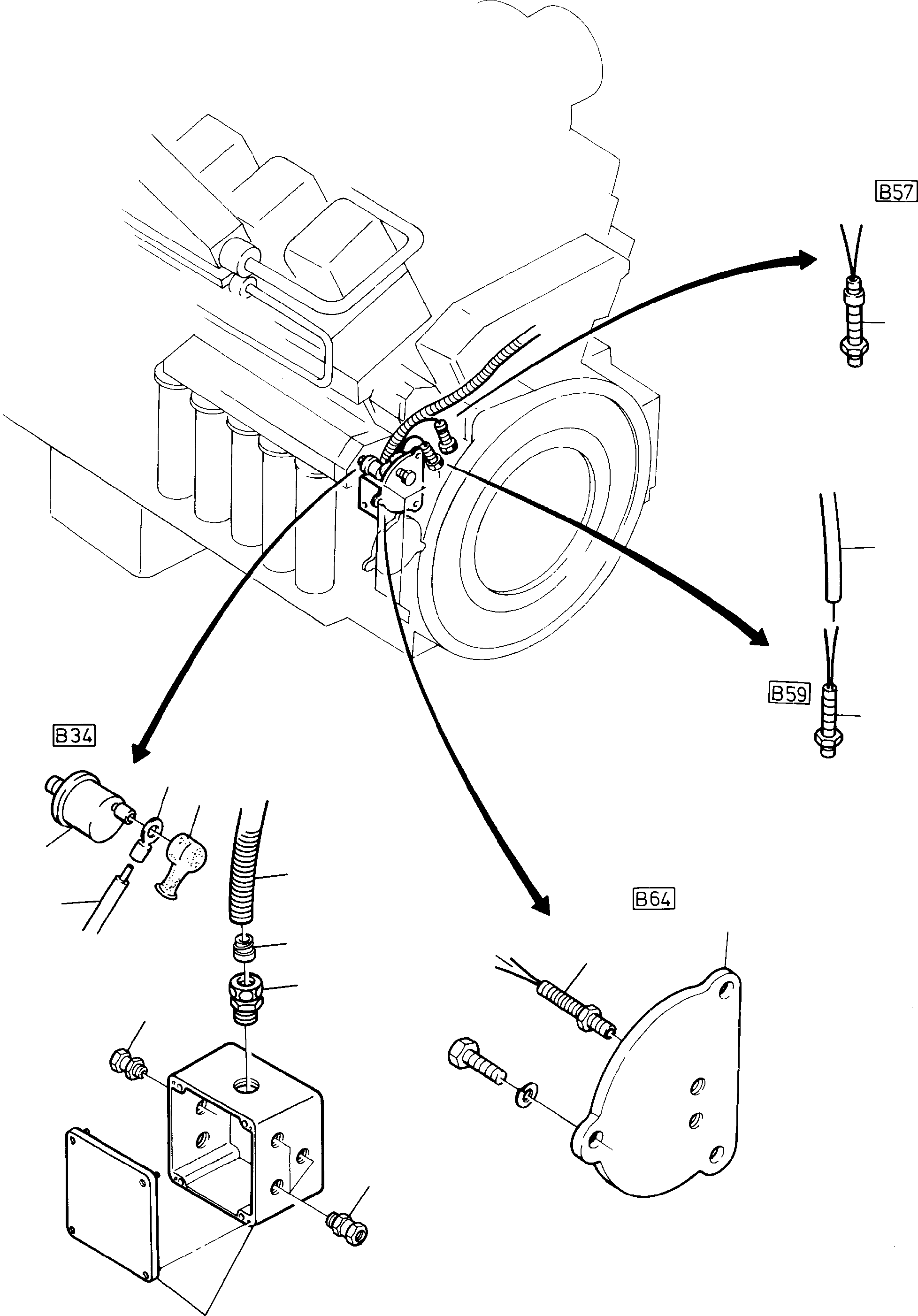 Komatsu parts book diagram for H285 S/N 78099: DIESEL ENGINE, ATTACHMENTS (CU-ENGINE)