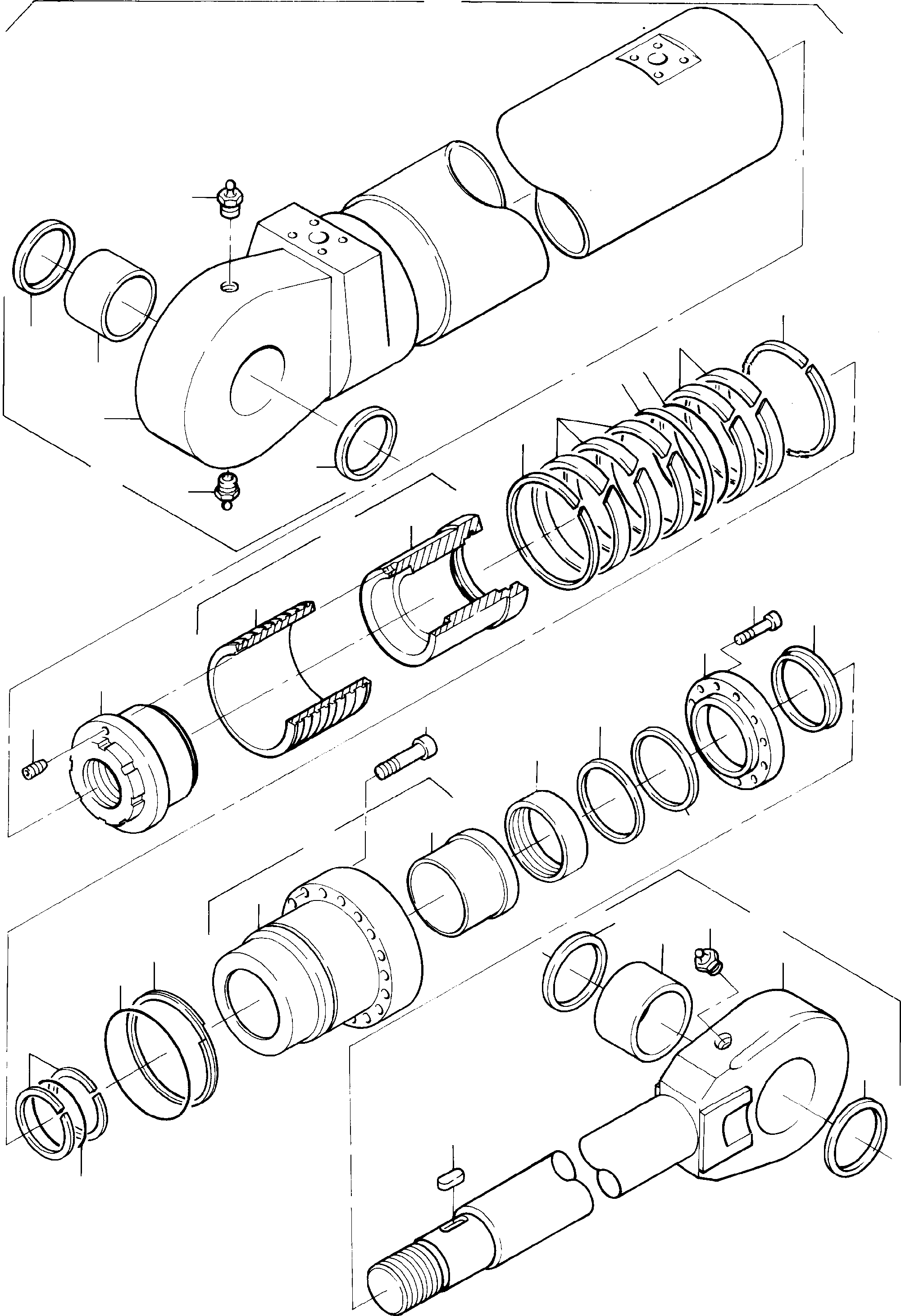 Komatsu parts book diagram for H285 S/N 78099: HYDRAULIC CYLINDER