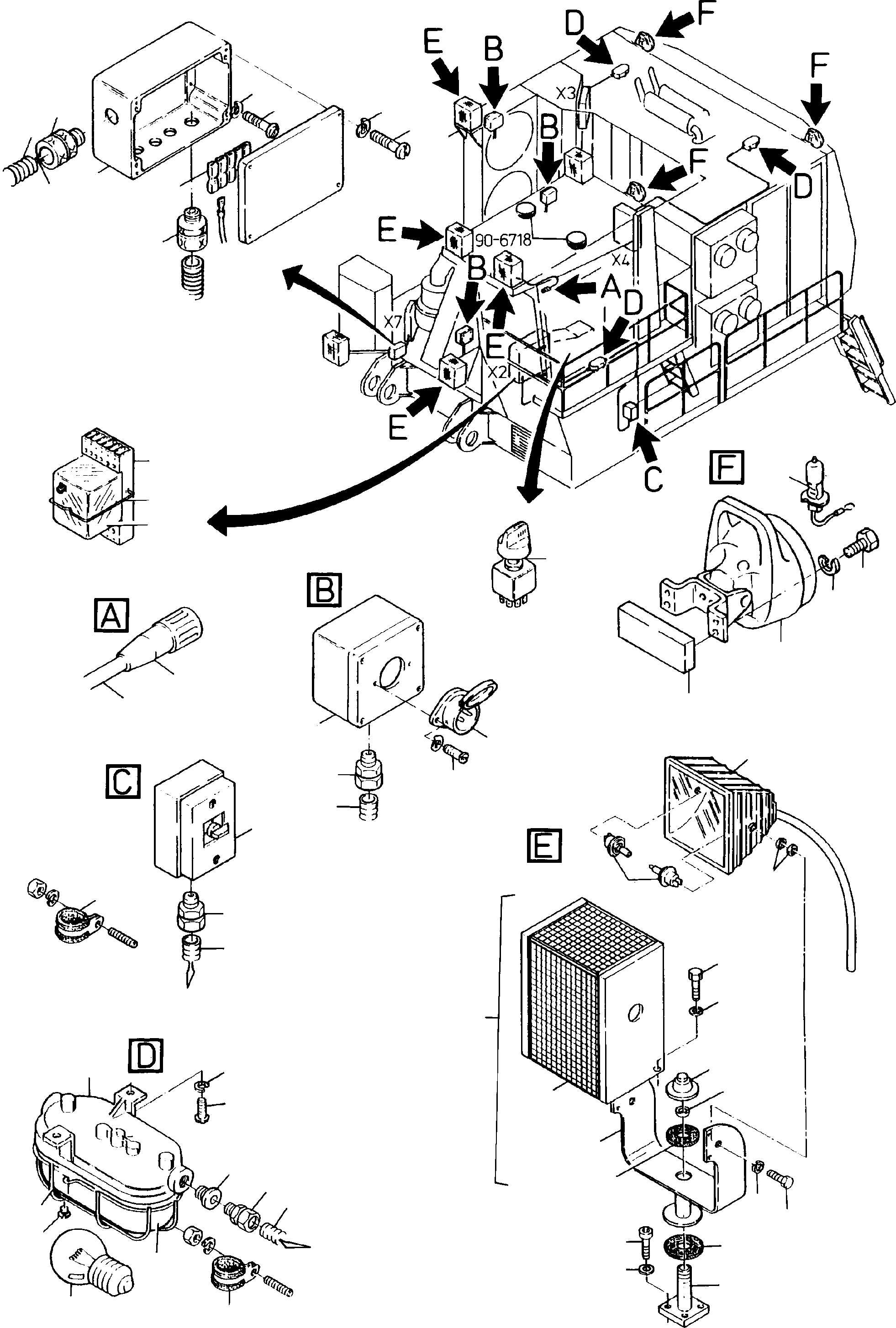Komatsu parts book diagram for H285 S/N 78099: LIGHTING EQUIPMENT