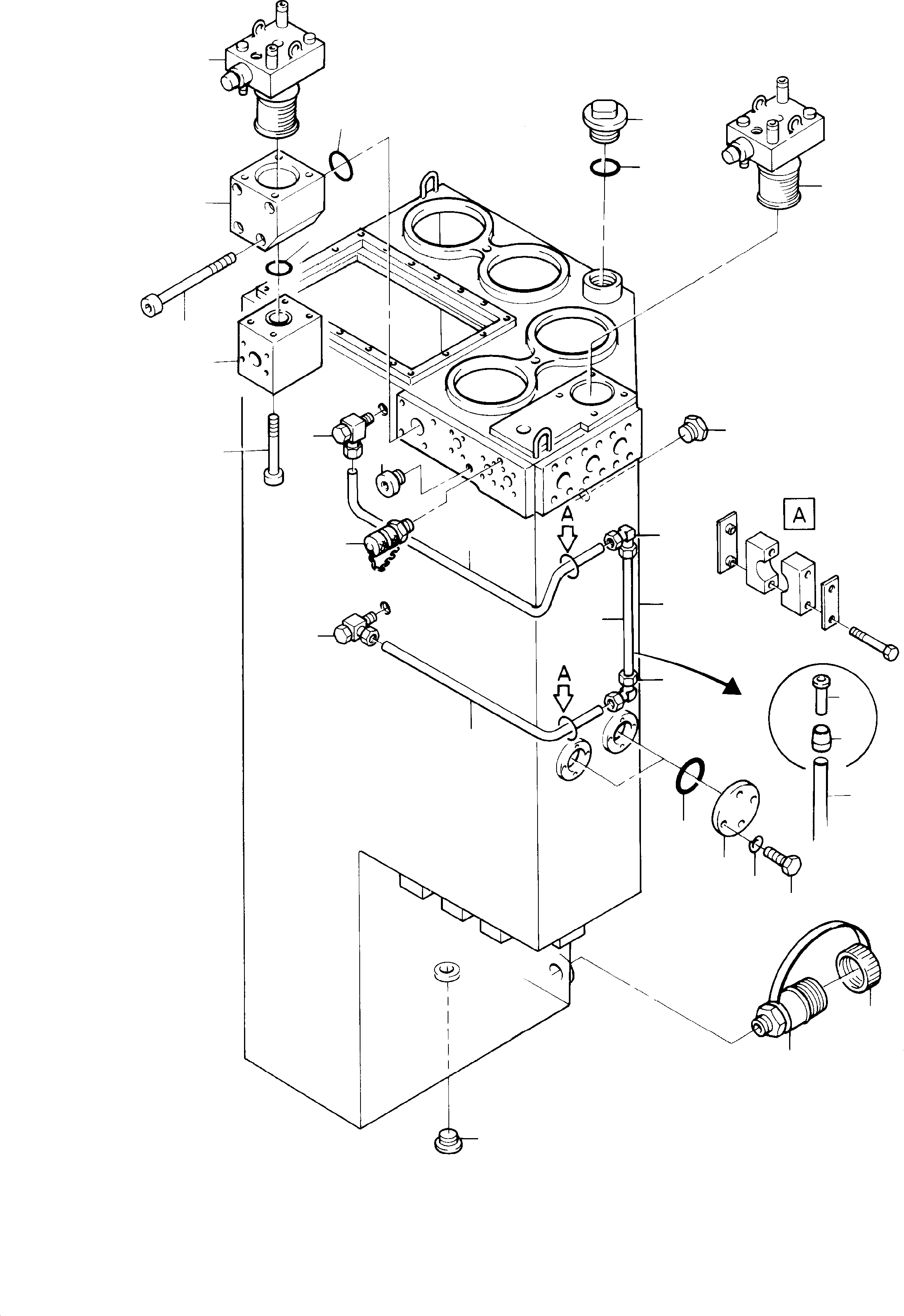 Komatsu parts book diagram for H285 S/N 78099: MAIN OIL TANK ASSY.