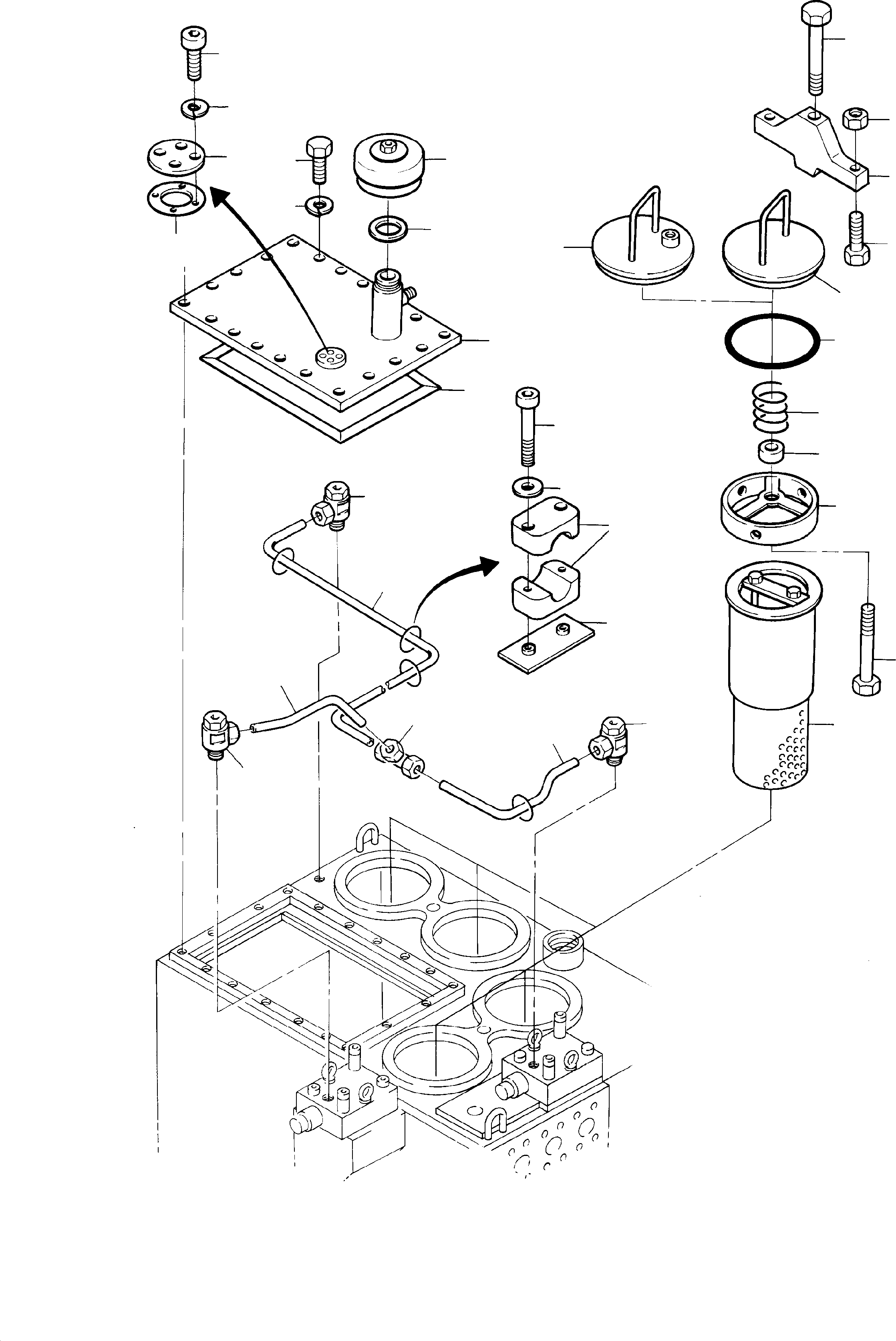 Komatsu parts book diagram for H285 S/N 78099: MAIN OIL TANK ASSY.