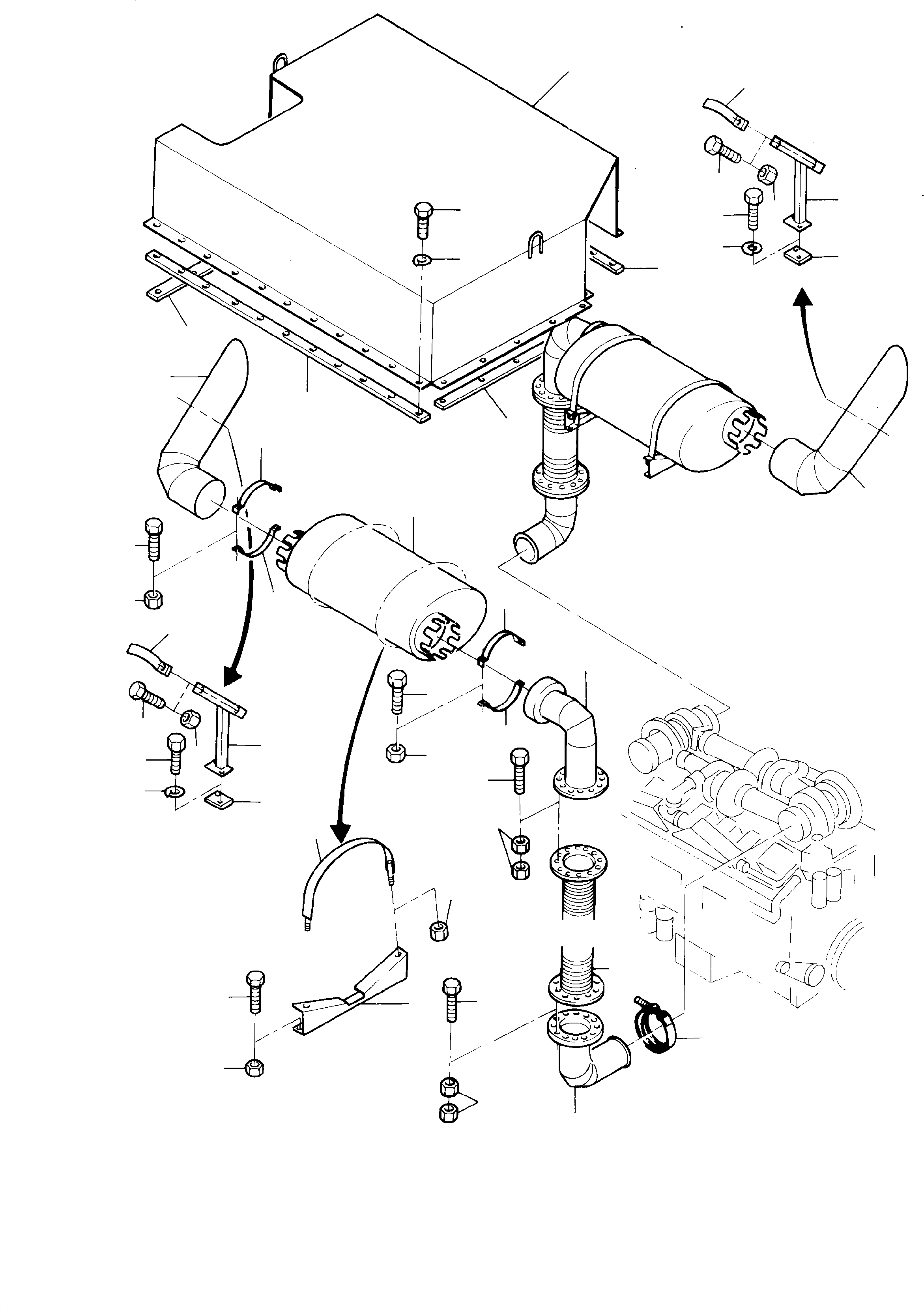 Komatsu parts book diagram for H285 S/N 78099: MUFFLER ARR.