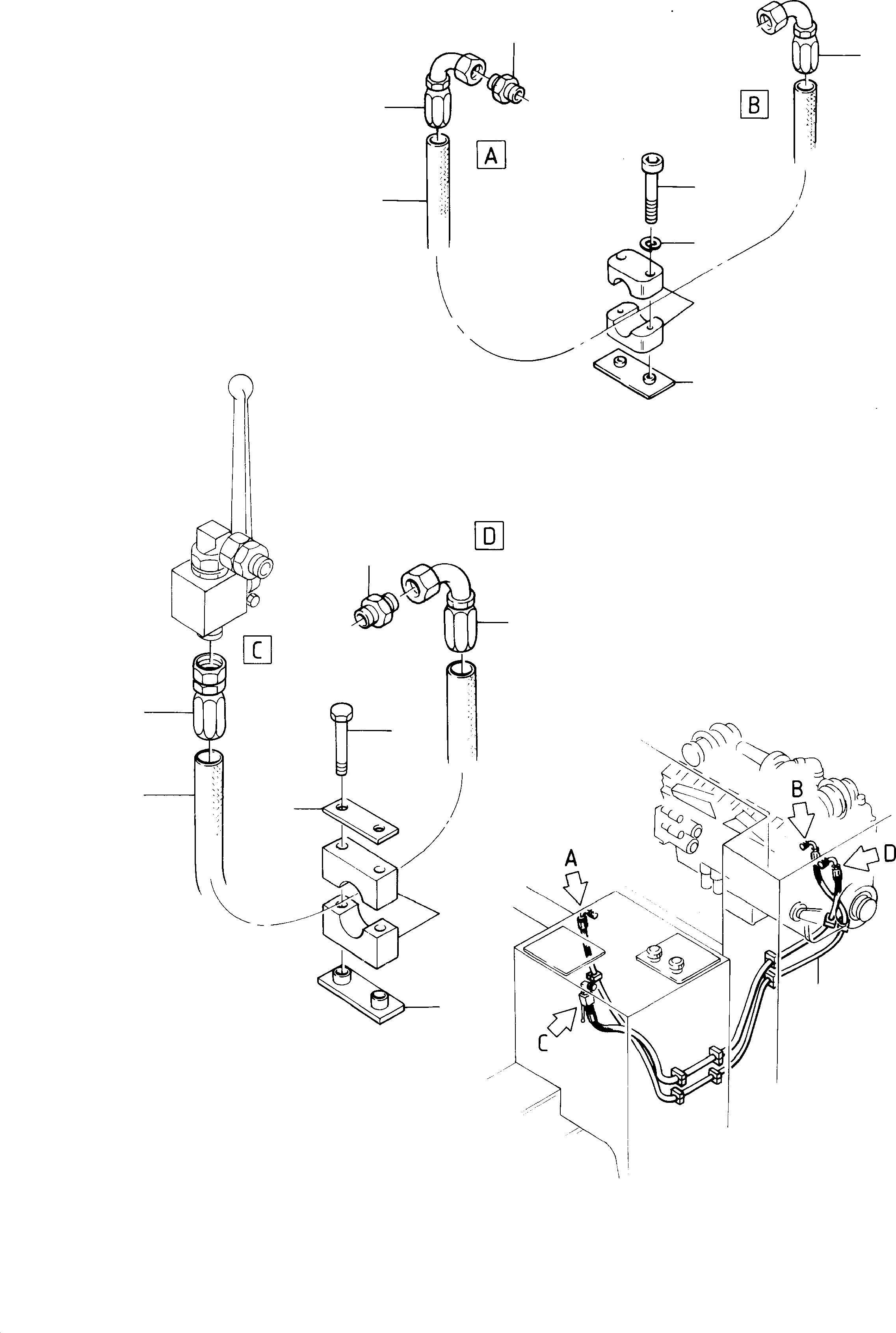 Komatsu parts book diagram for H285 S/N 78099: FUEL LINES, CU-ENGINE
