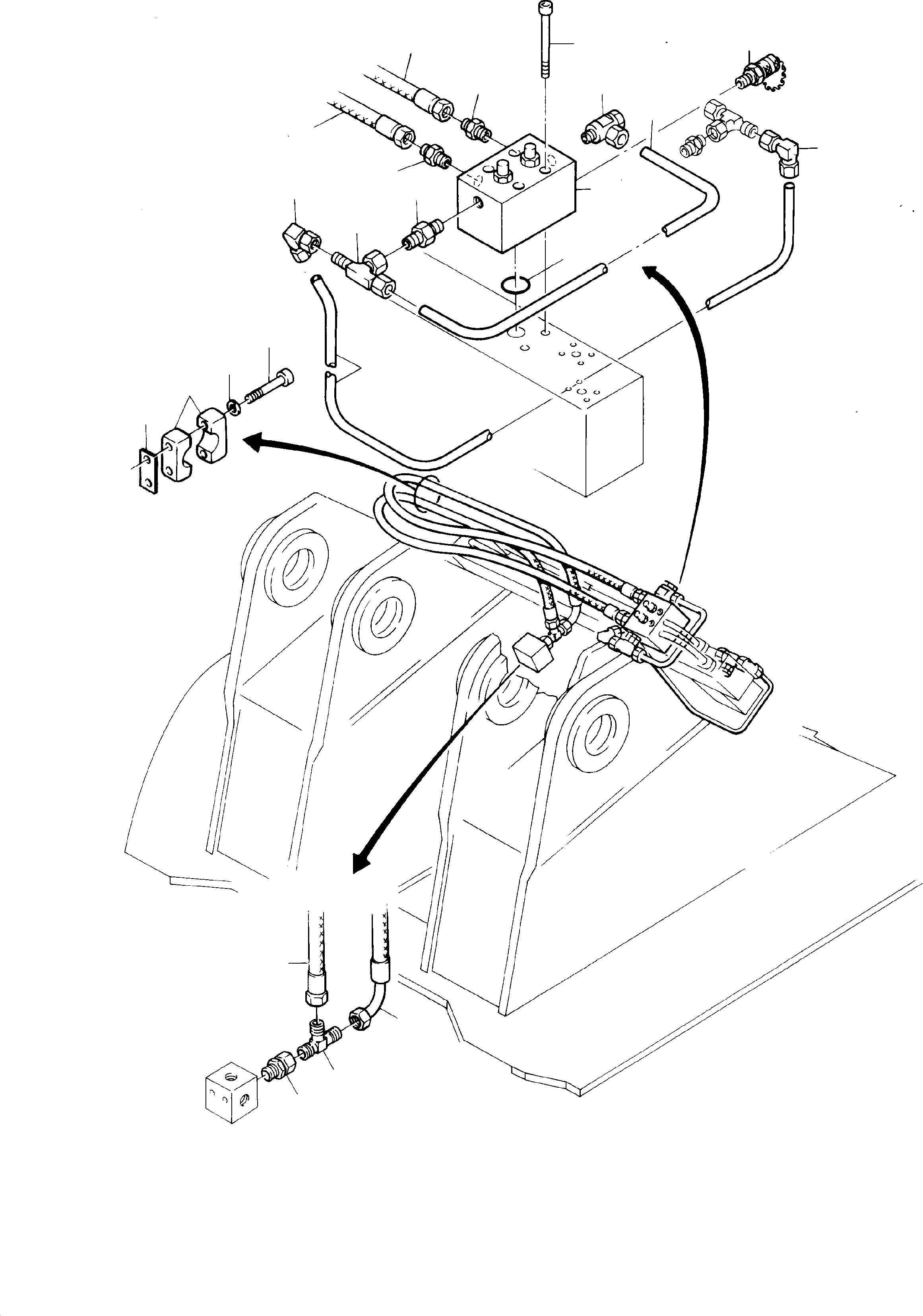Komatsu parts book diagram for H285 S/N 78099: SECONDARY PRESSURE RELIEF VALVE ARR. (CLAM CYLINDER)