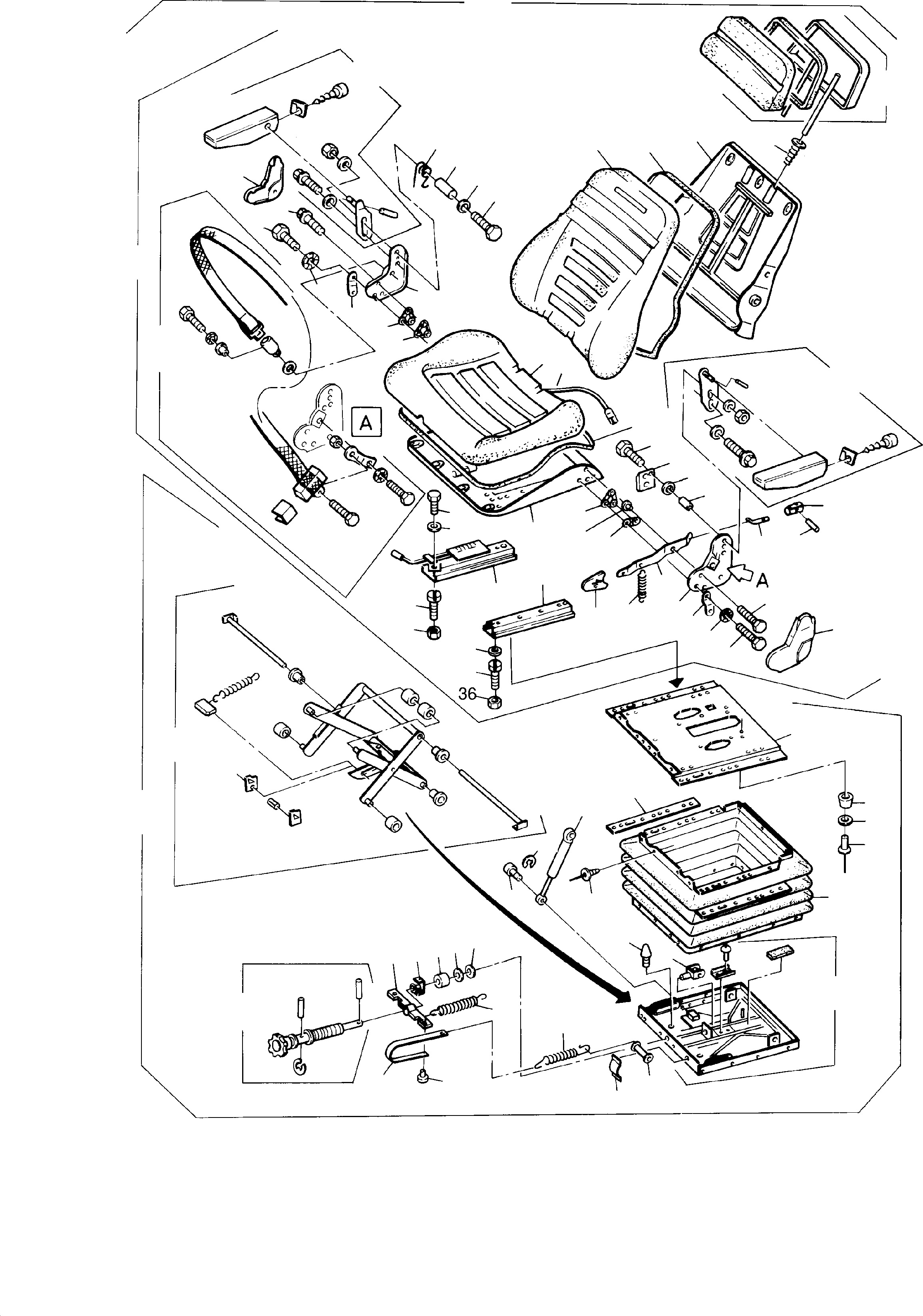 Komatsu parts book diagram for H285 S/N 78099: OPERATOR'S SEAT