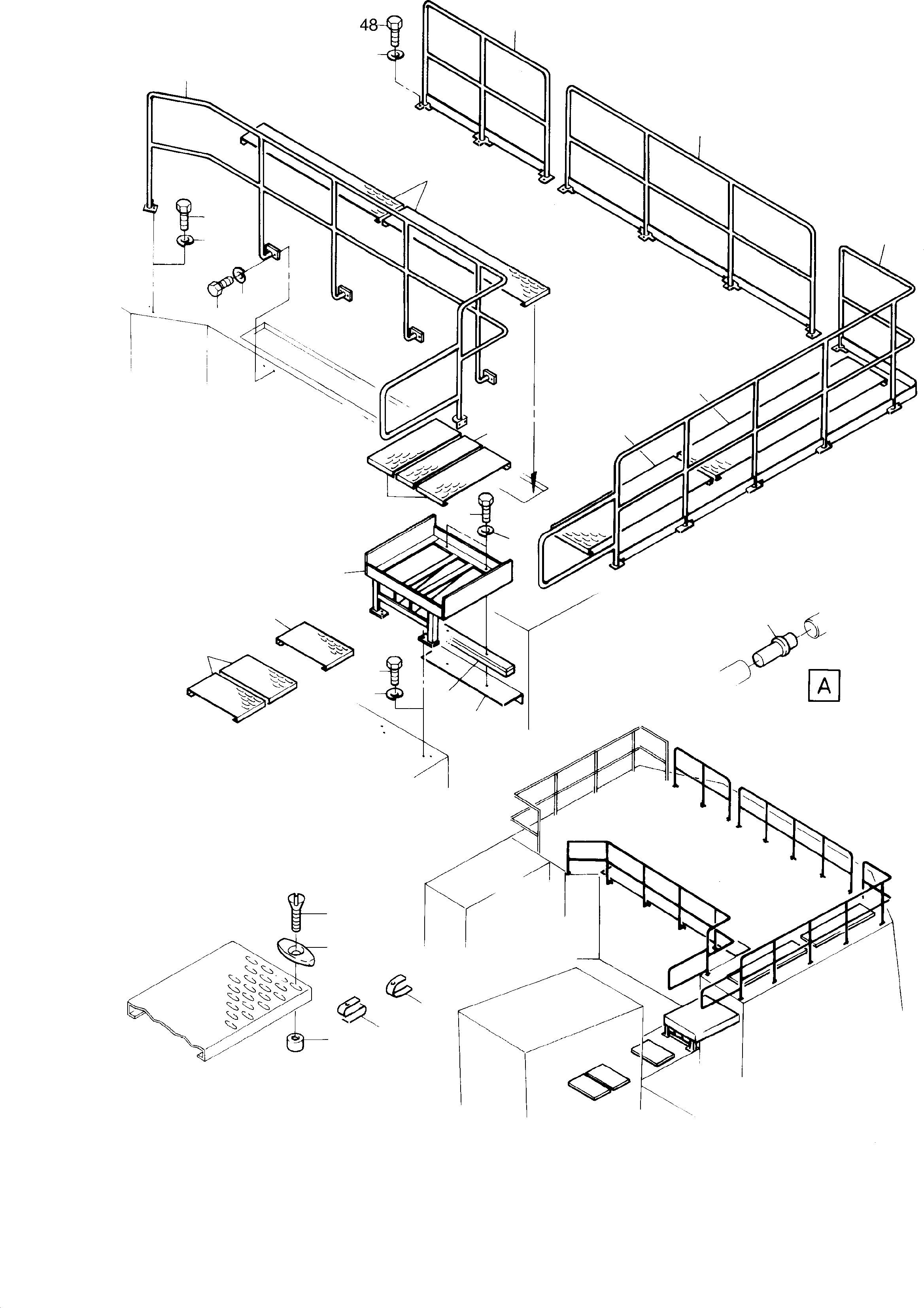 Komatsu parts book diagram for H285 S/N 78099: RAIL