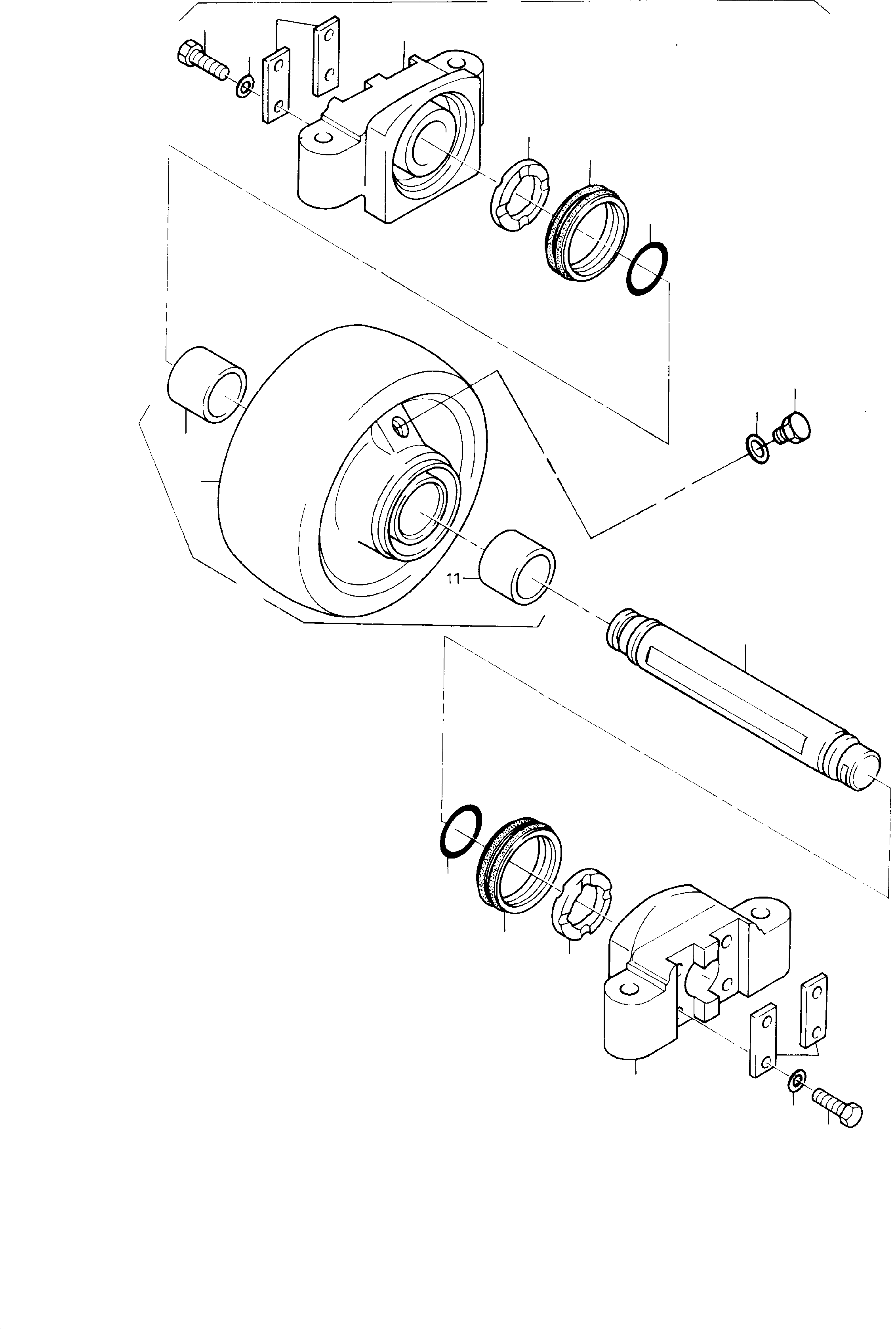 Komatsu parts book diagram for H285 S/N 78099: TOP ROLLER