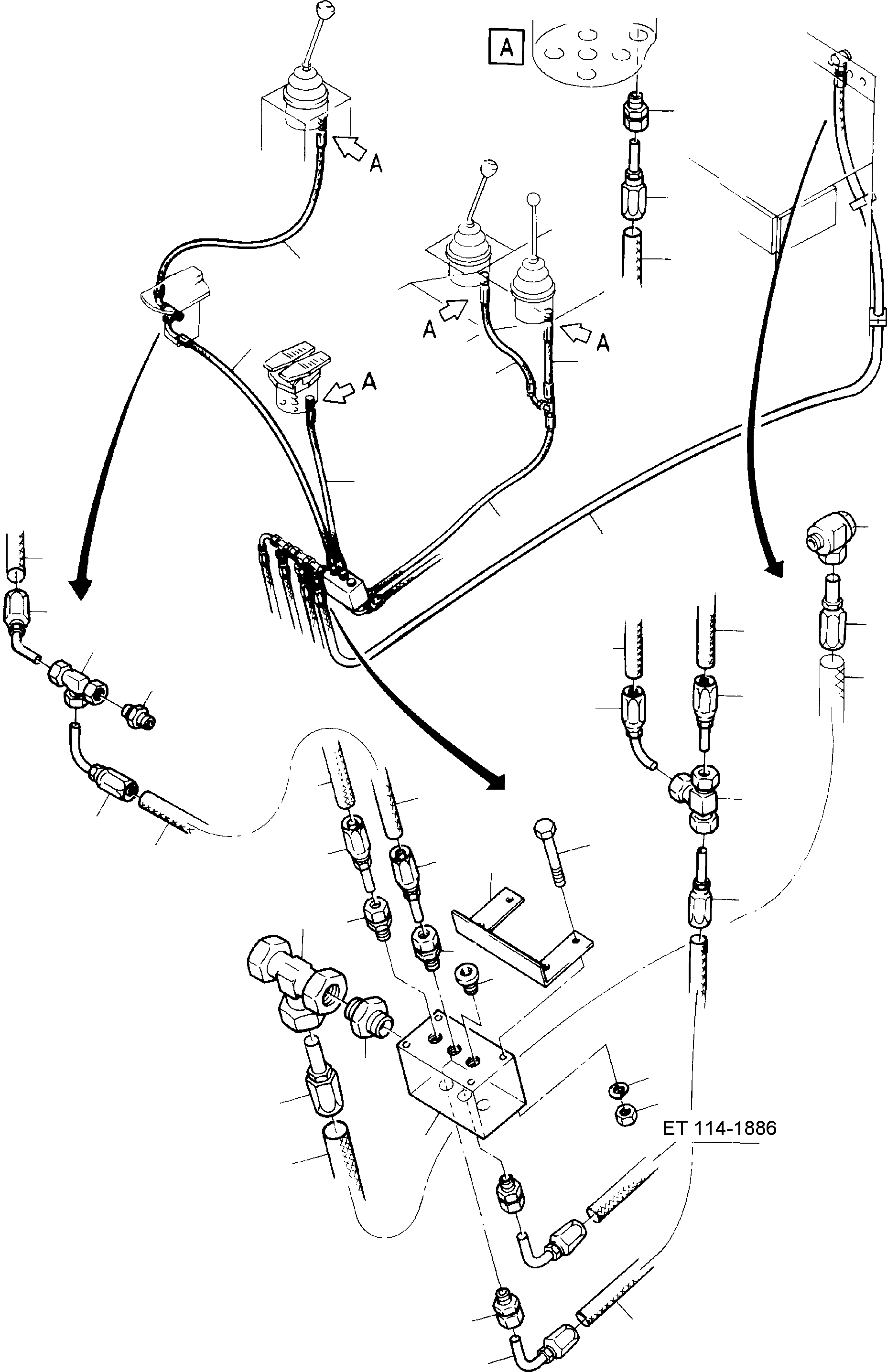 Komatsu parts book diagram for H285 S/N 78099: HYDR. PILOT CONTROL, RETURN LINES