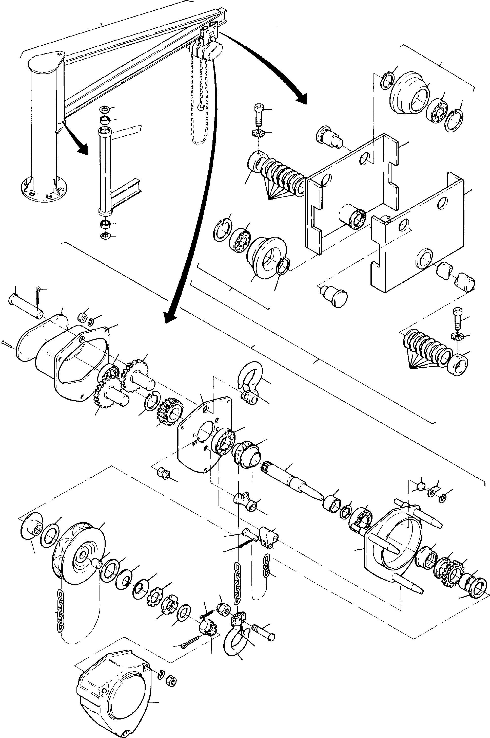 Komatsu parts book diagram for H285 S/N 78099: CRANE ASSY.