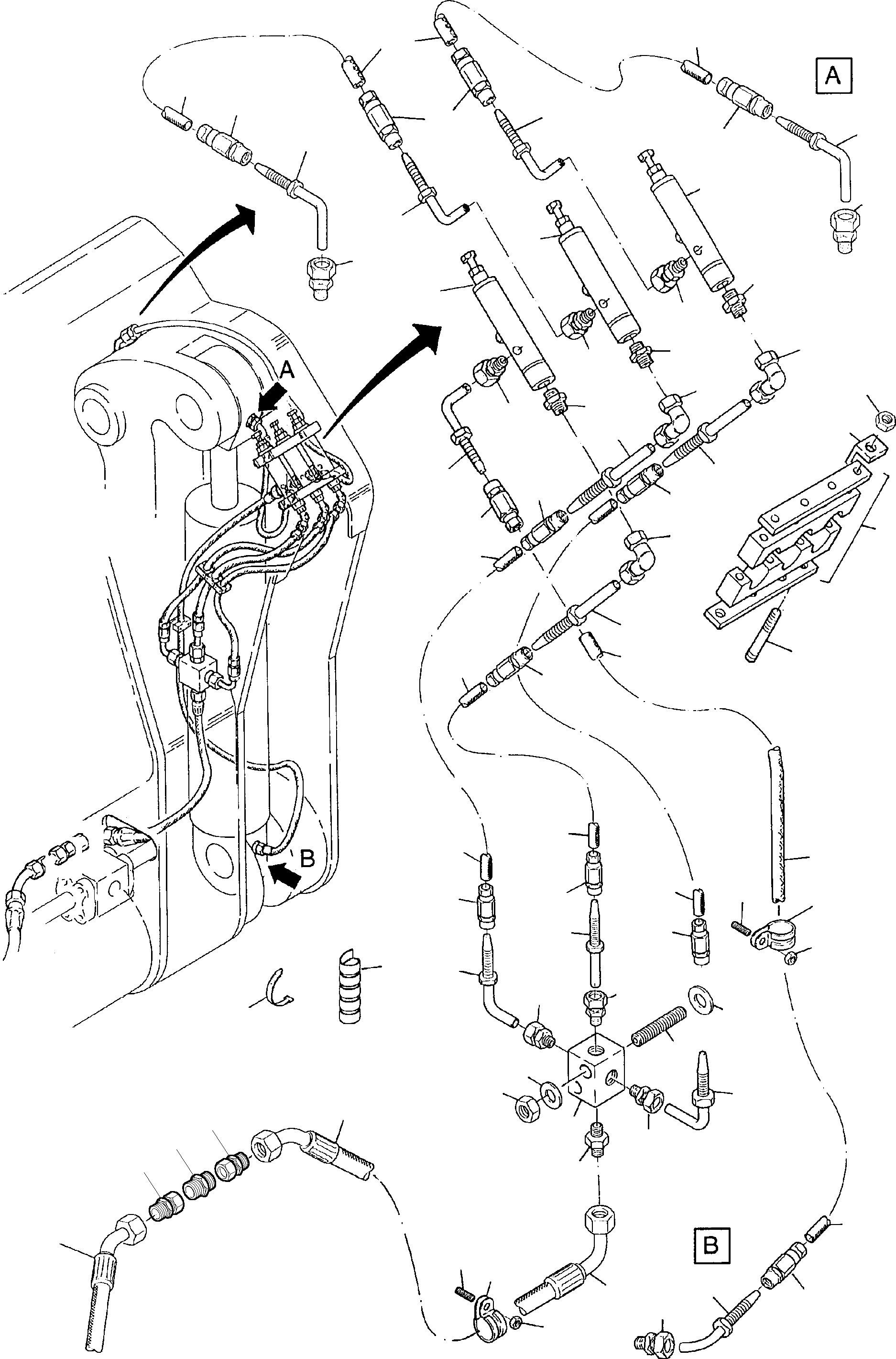 Komatsu parts book diagram for H285 S/N 78099: CENTRAL LUBRICATION - BULLCLAM