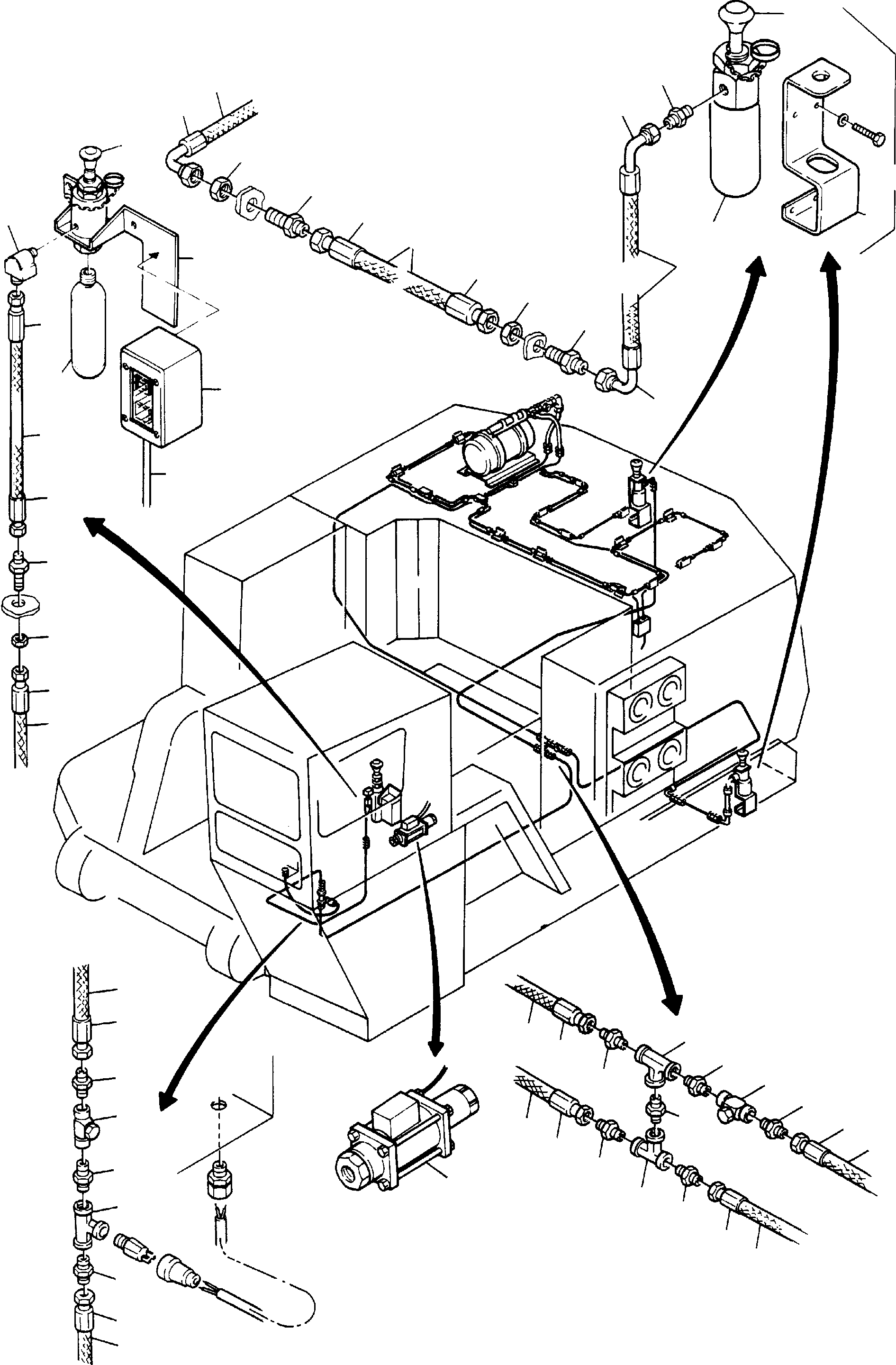Komatsu parts book diagram for H285 S/N 78099: FOAM EXTINGUISHING EQUIPMENT