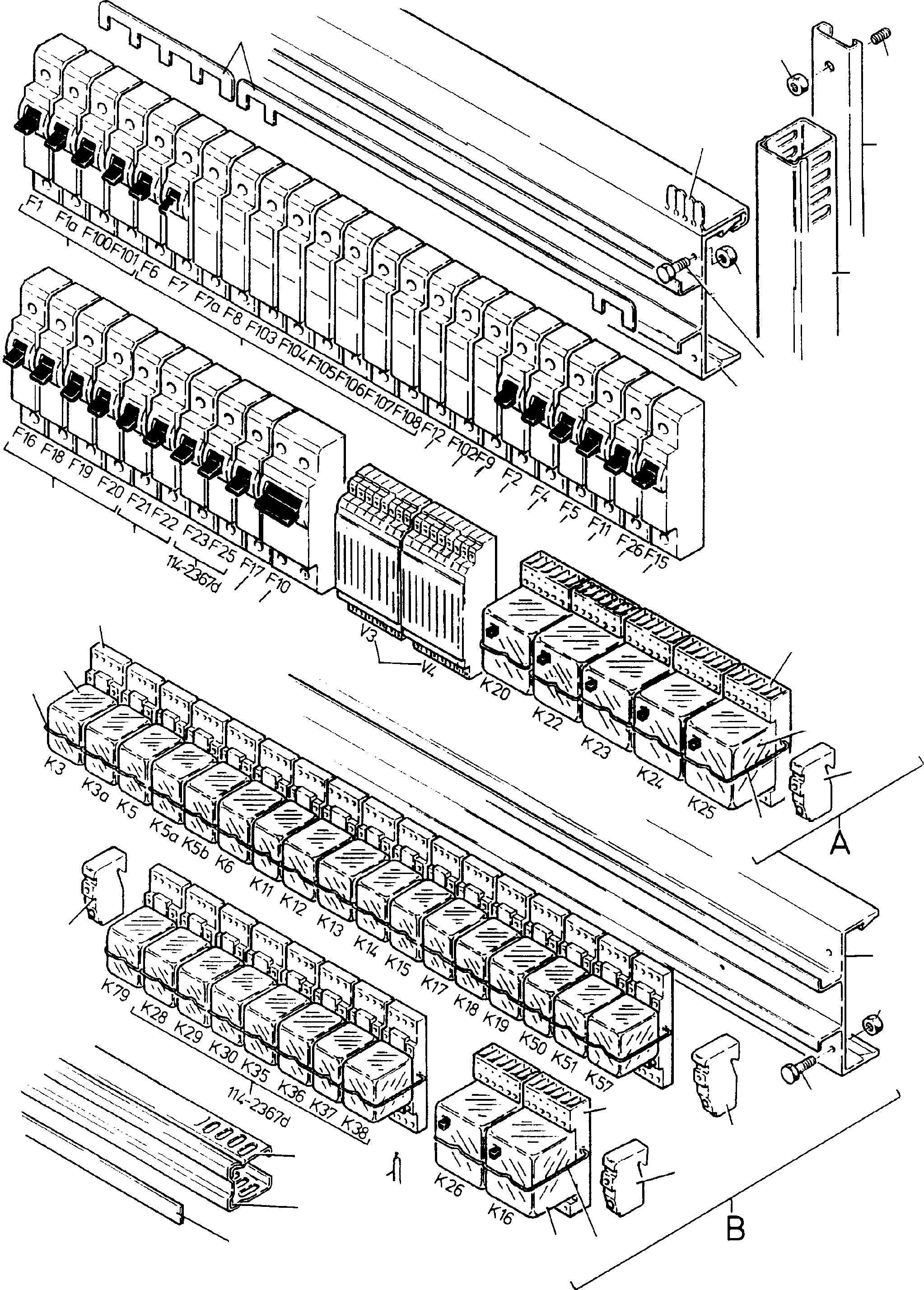 Komatsu parts book diagram for H285 S/N 78099: MAIN SWITCH BOX IN CABIN SUPPORT