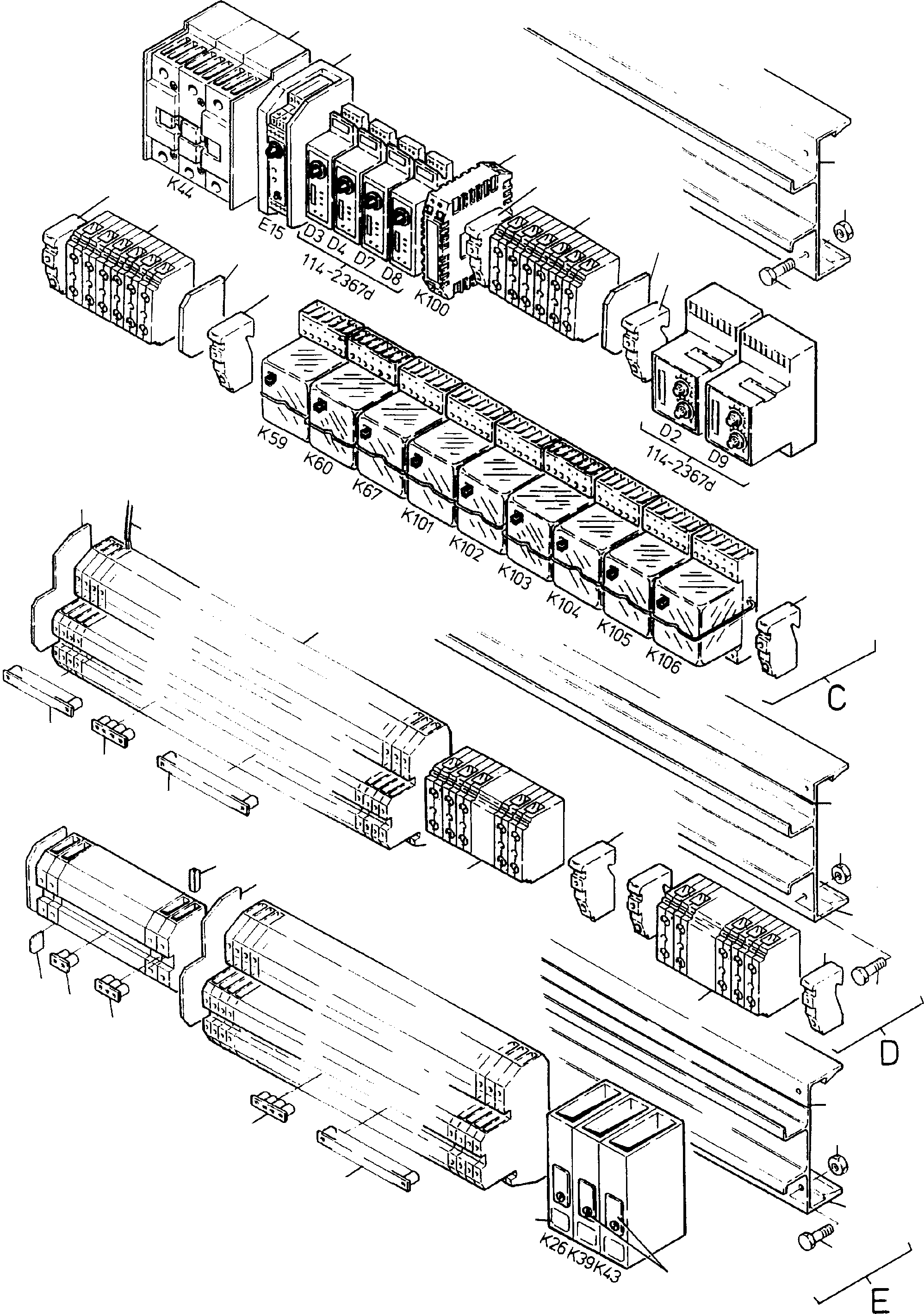 Komatsu parts book diagram for H285 S/N 78099: MAIN SWITCH BOX IN CABIN SUPPORT