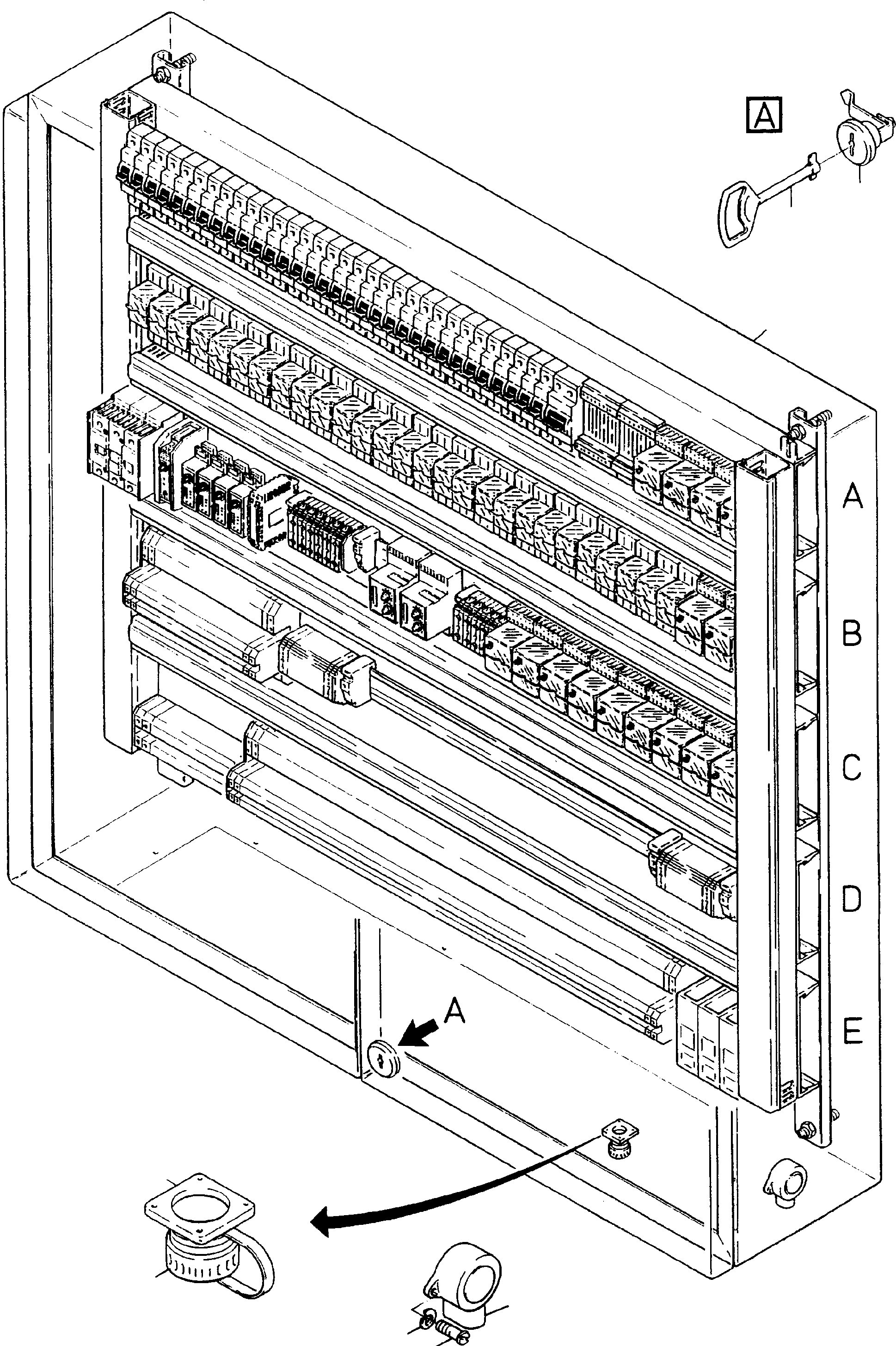 Komatsu parts book diagram for H285 S/N 78099: MAIN SWITCH BOX IN CABIN SUPPORT