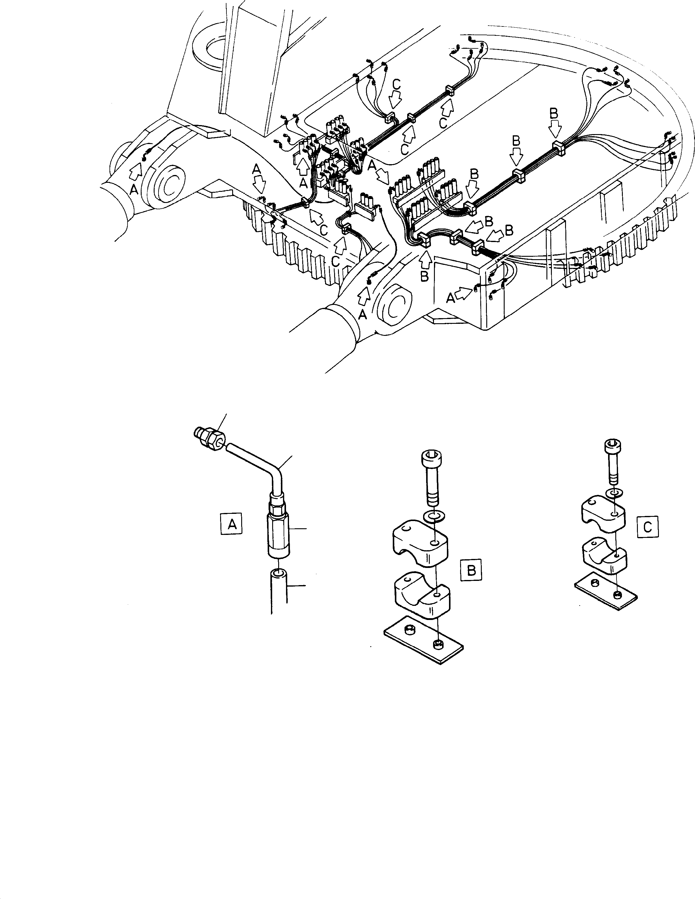 Komatsu parts book diagram for H285 S/N 78099: PIPES - METERING VALVES, DRIP SYSTEM
