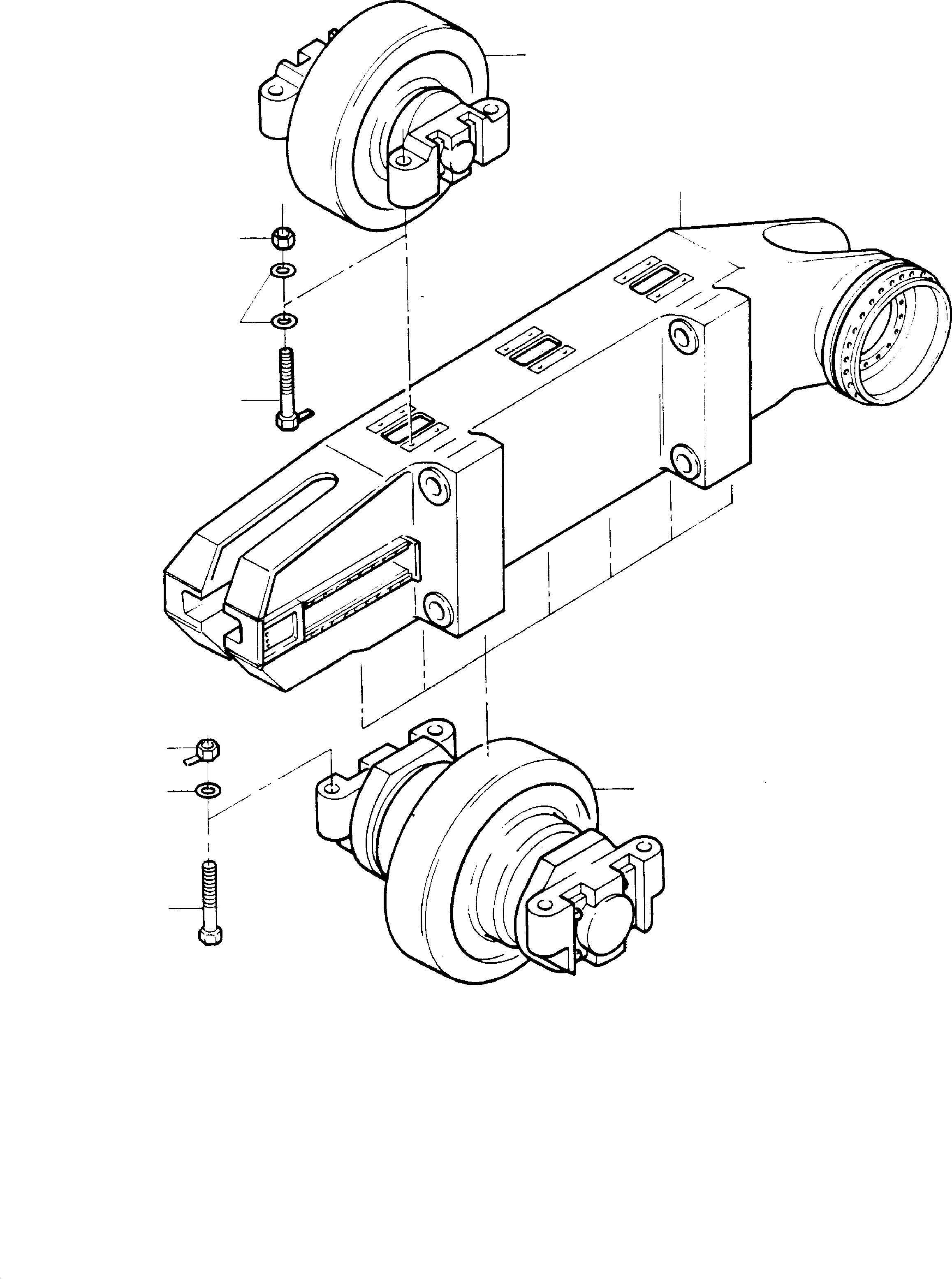Komatsu parts book diagram for H285 S/N 78099: TRACK FRAME R.H. AND L.H., BOTTOM- AND TOP ROLLER