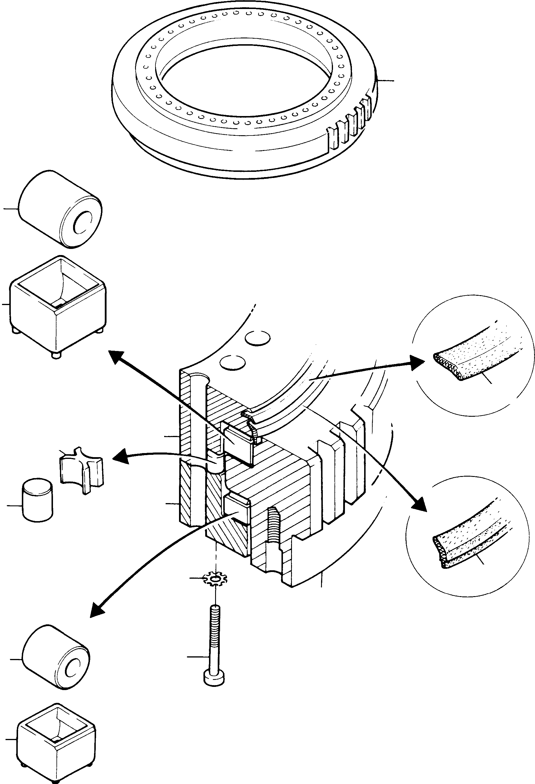 Komatsu parts book diagram for H285 S/N 78099: SWING RING