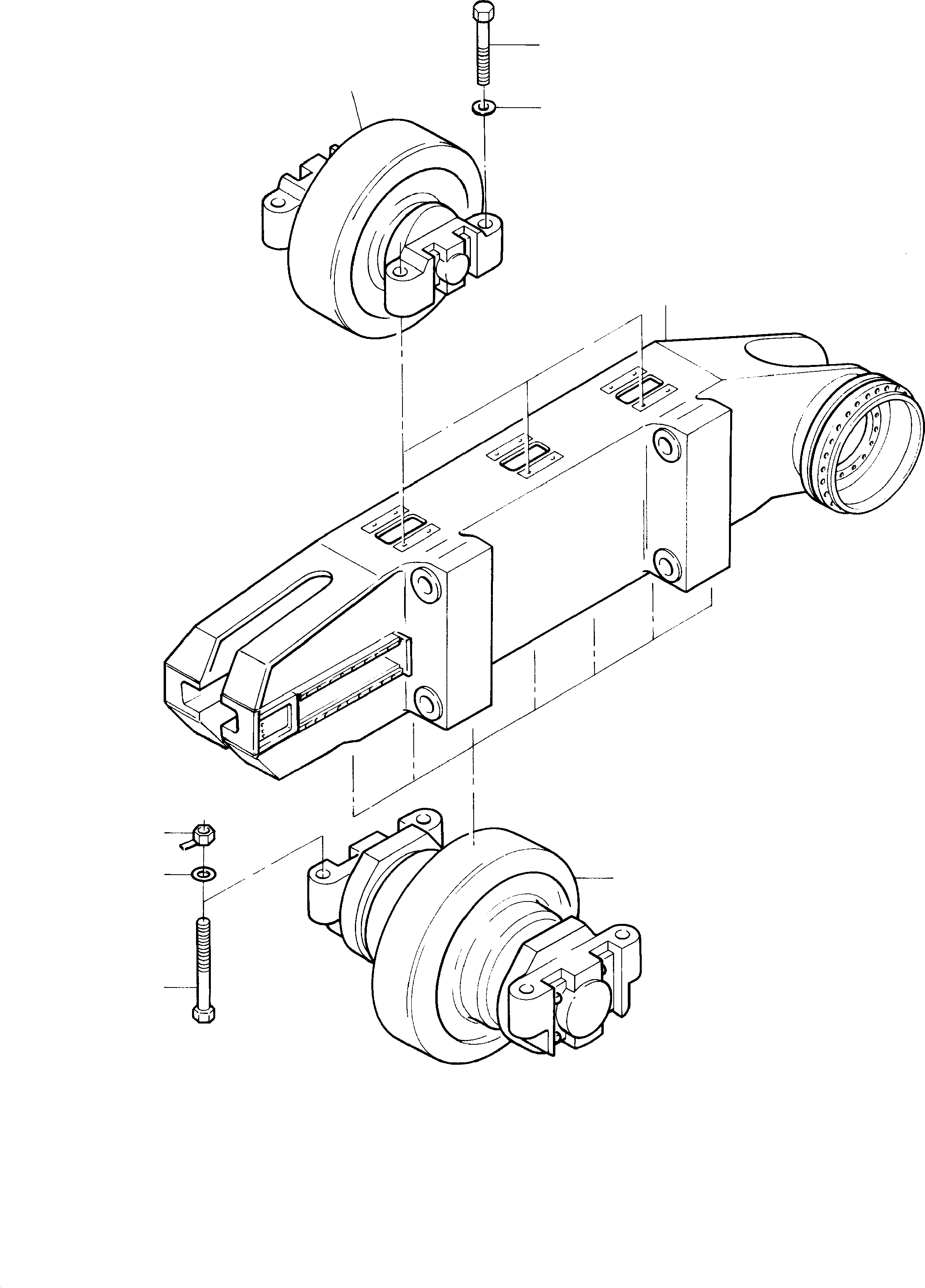 Excavators Mining Komatsu / H285S S/N 78124(g78124) / Track Frame R.H. and L.H., Bottom- and Top Roller(114-3130d : 114-3130d)