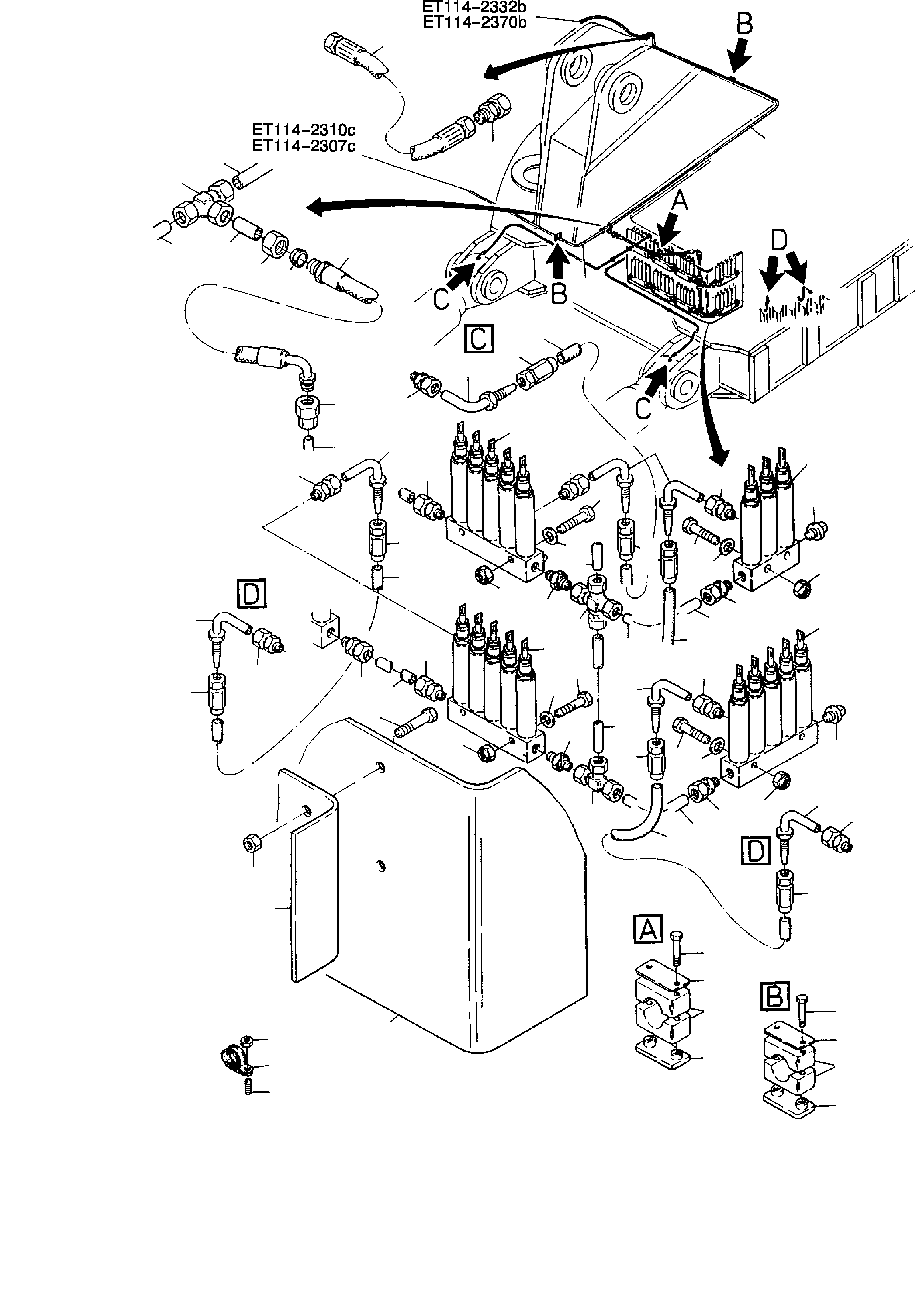 Komatsu parts book diagram for H285S S/N 78129: PIPES - METERING VALVES