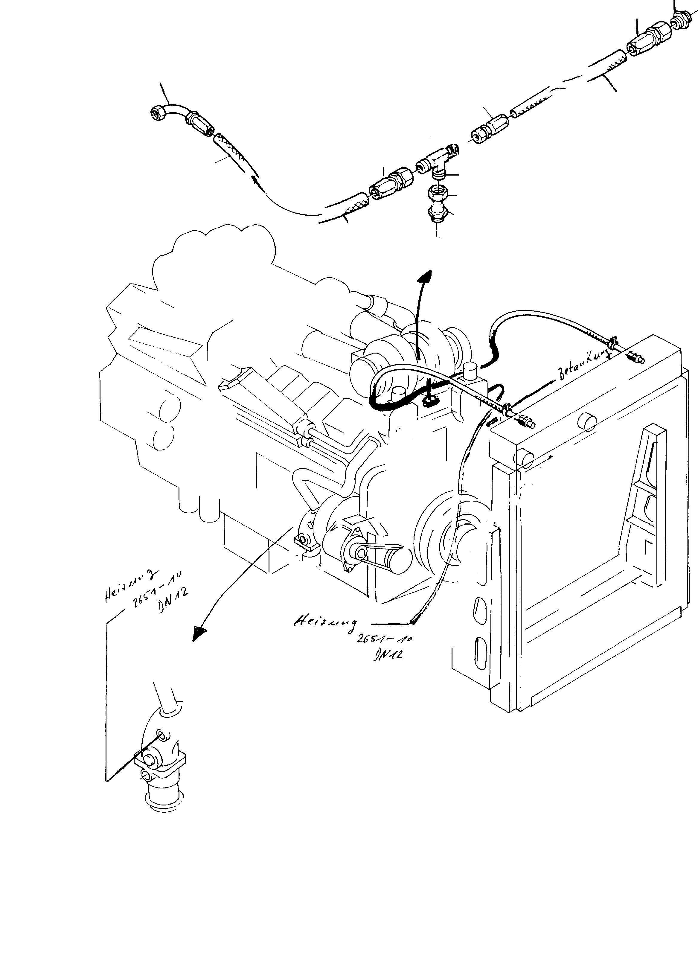 Komatsu parts book diagram for H285S S/N 78129: COOLANT LINES