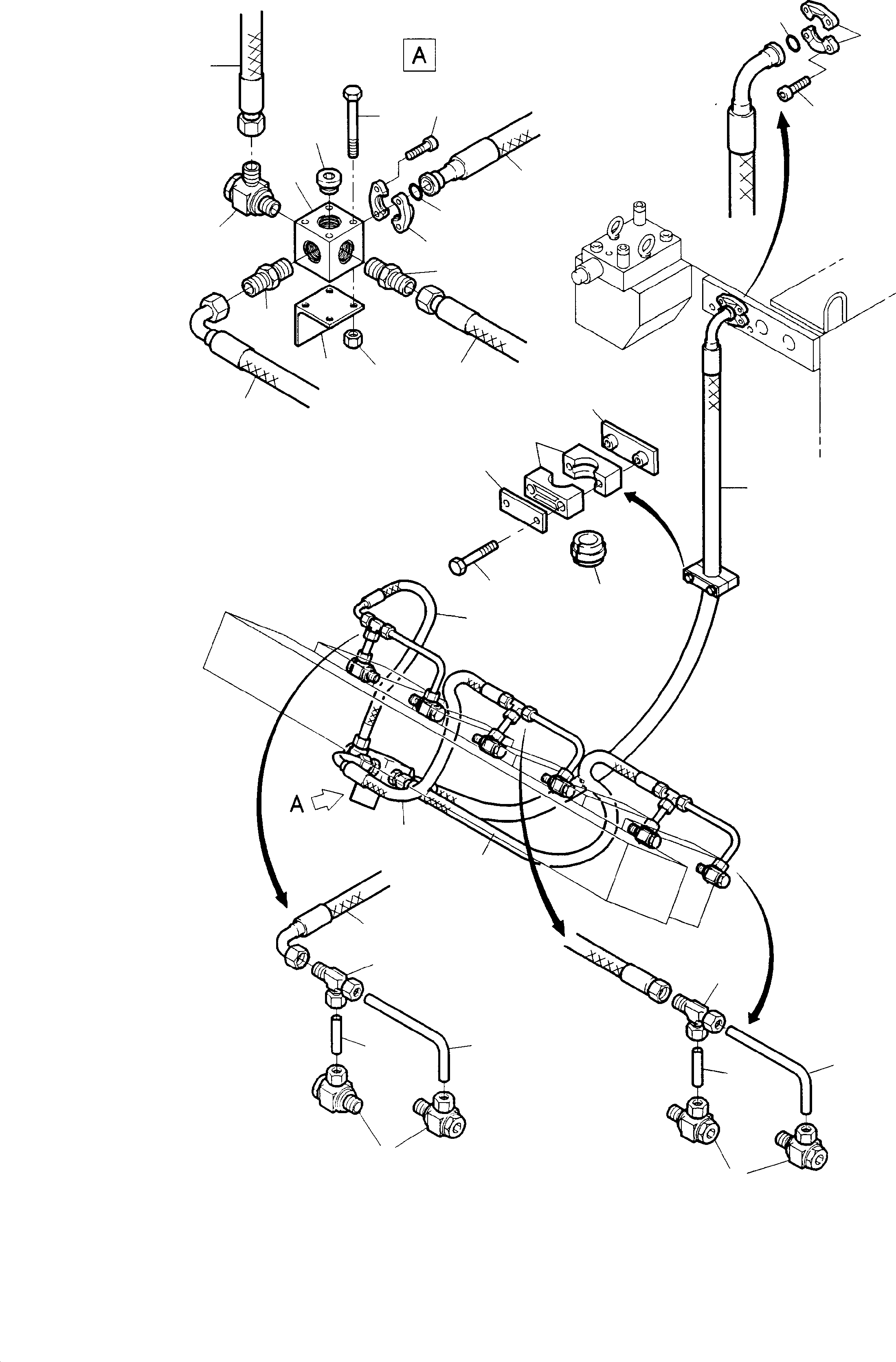 Komatsu parts book diagram for H285S S/N 78129: RETURN LINES, ONE-WAY RESTRICTOR